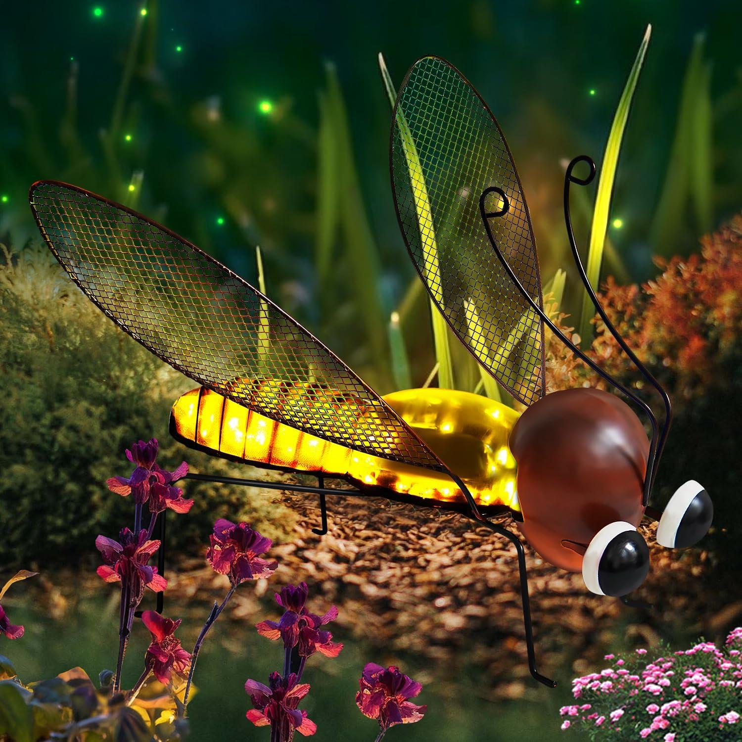 Solar Garden Lights Outdoor Decor,Metal Large 41" Solar Butterfly Garden Decor,Waterproof Butterfly Decoration Decorative Stakes Lights,Gardening Gifts For Mom Women,Fairy Accessories For Yard Lawn