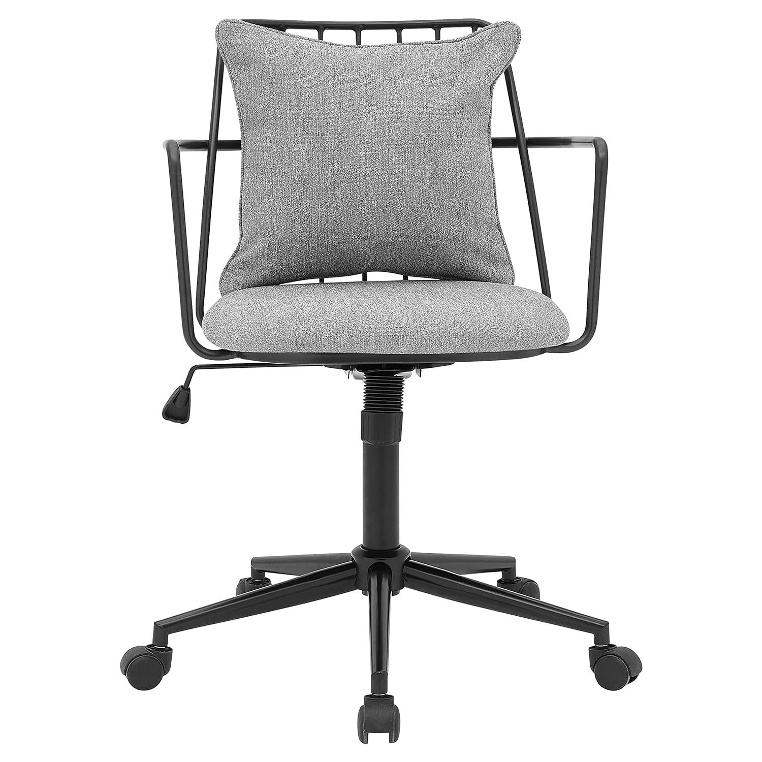 New Pacific Direct Edison KD 22.5" Fabric Office Chair in Strata Gray