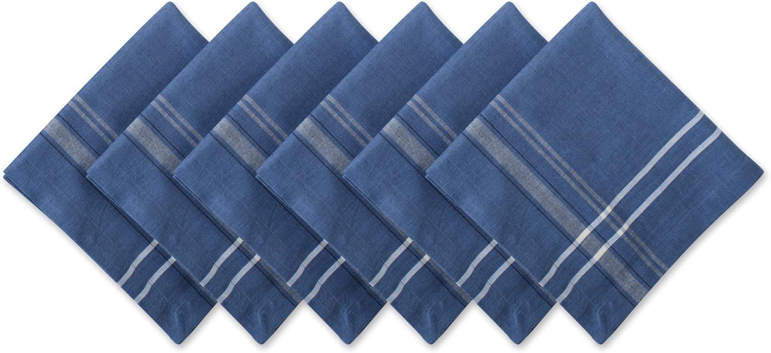 DII Modern Cotton Chambray French Stripe Napkin in Blue (Set of 6)