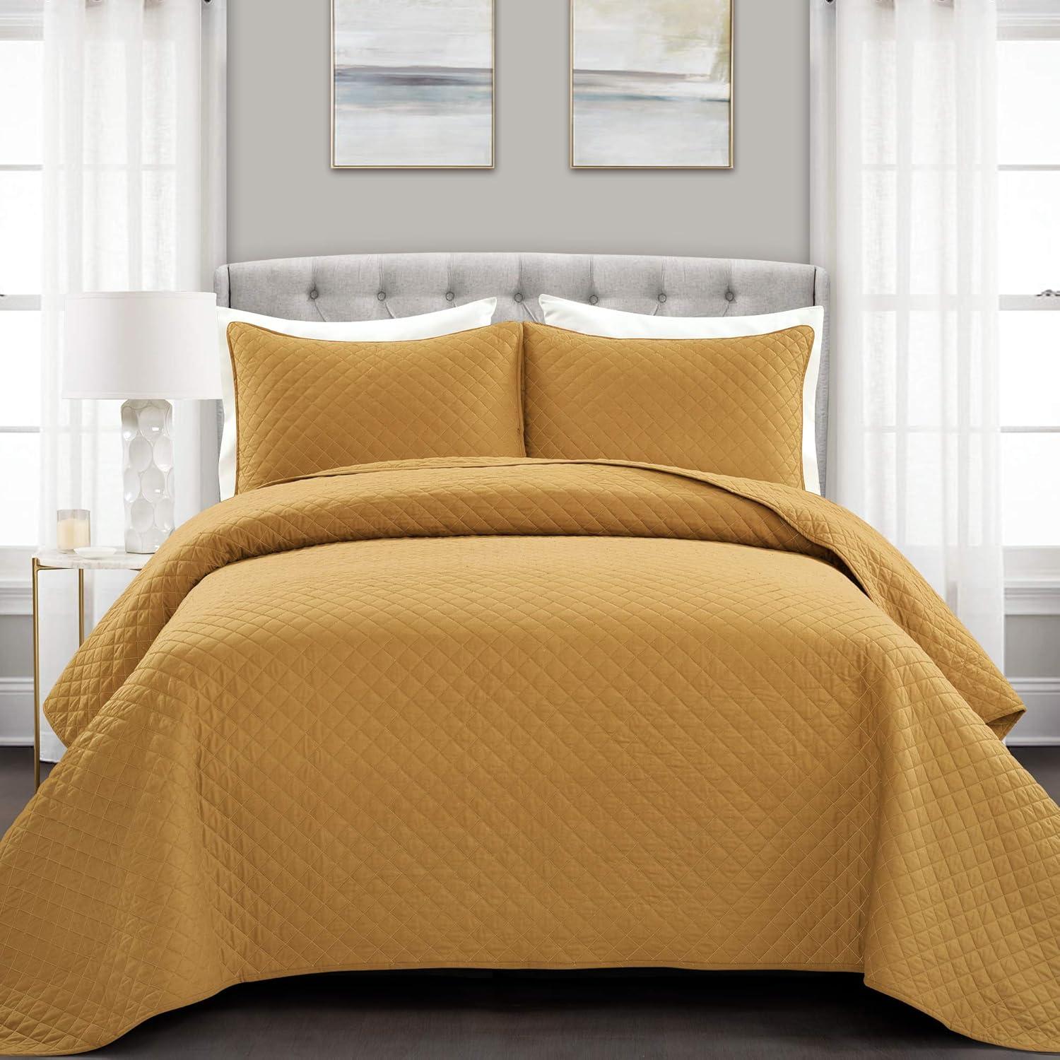 Lush Decor Ava Diamond Standard Cotton Modern & Contemporary Quilt Set