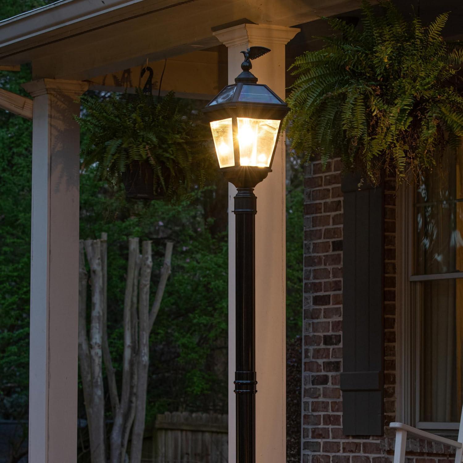 Gama Sonic Imperial Bulb Solar Lamp -3 Inch Fitter Mounts - Black Finish