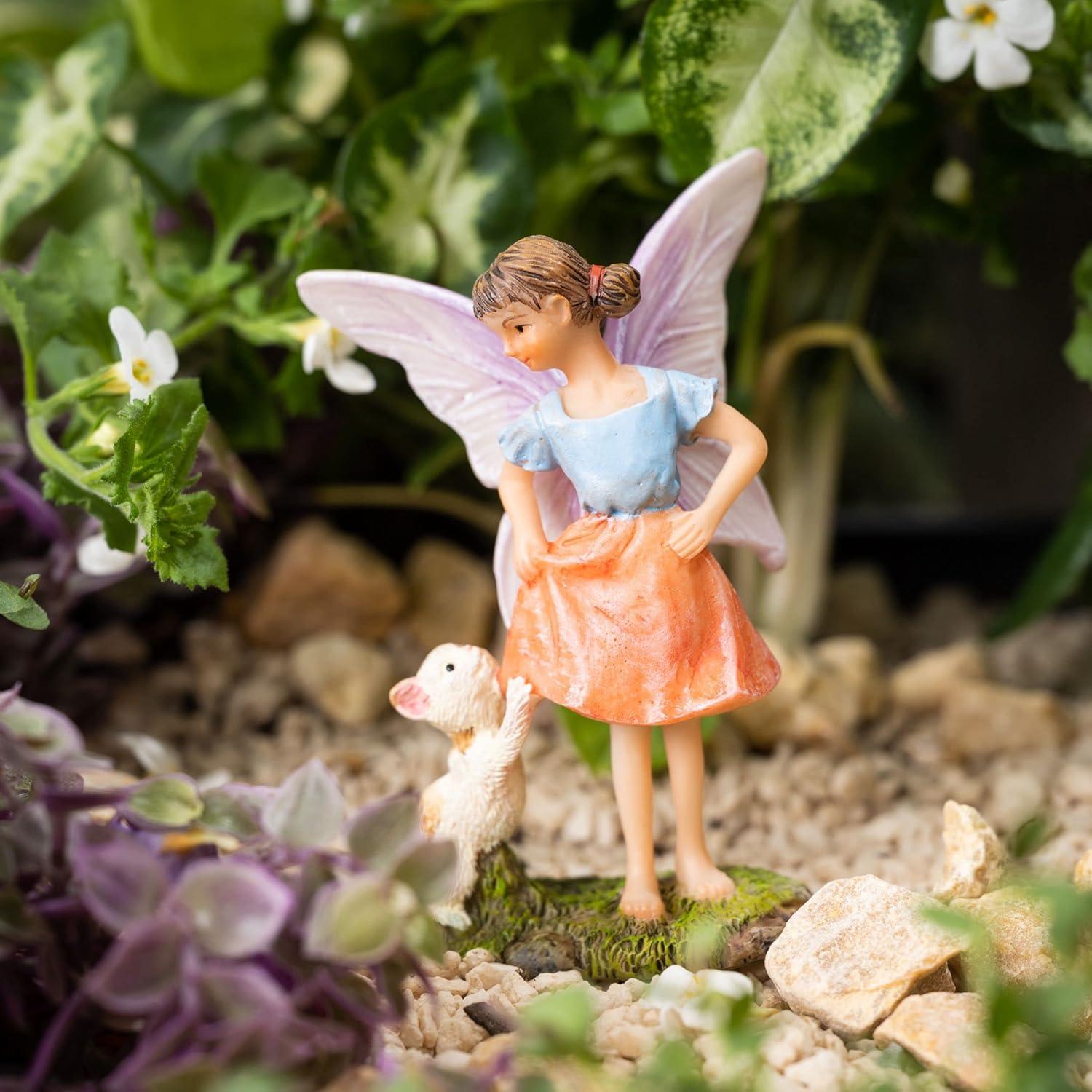 PRETMANNS Fairy Garden Accessories with Garden Fairy Figurines - Adorable Fairies for Fairy Gardens, Cute Fairy Garden Miniatures with a Fairy Furniture Kit C21