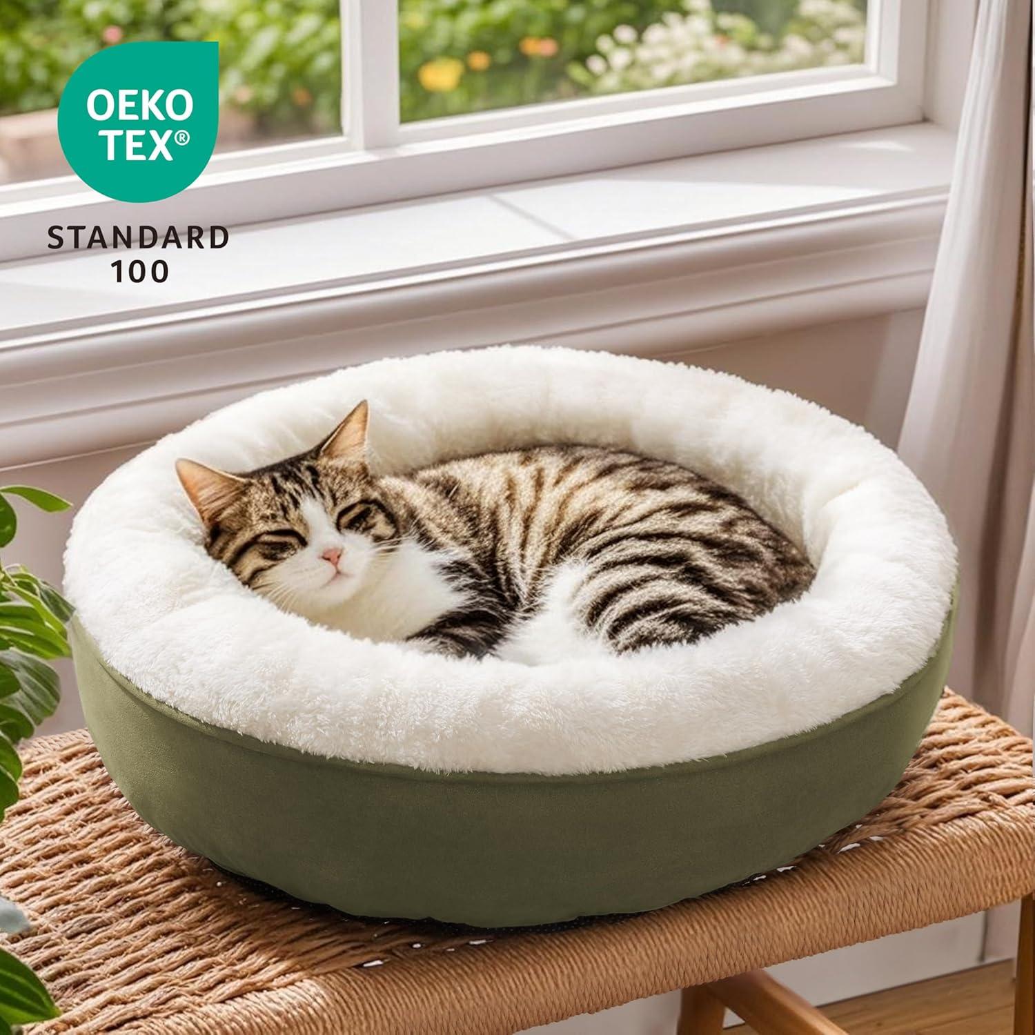 Archie & Oscar™ Round Donut Cat And Dog Cushion Bed, 20In Pet Bed For Cats Or Small Dogs, Anti-Slip & Water-Resistant Bottom, Super Soft Durable Fabric Pet Beds, Washable Luxury Cat & Dog Bed
