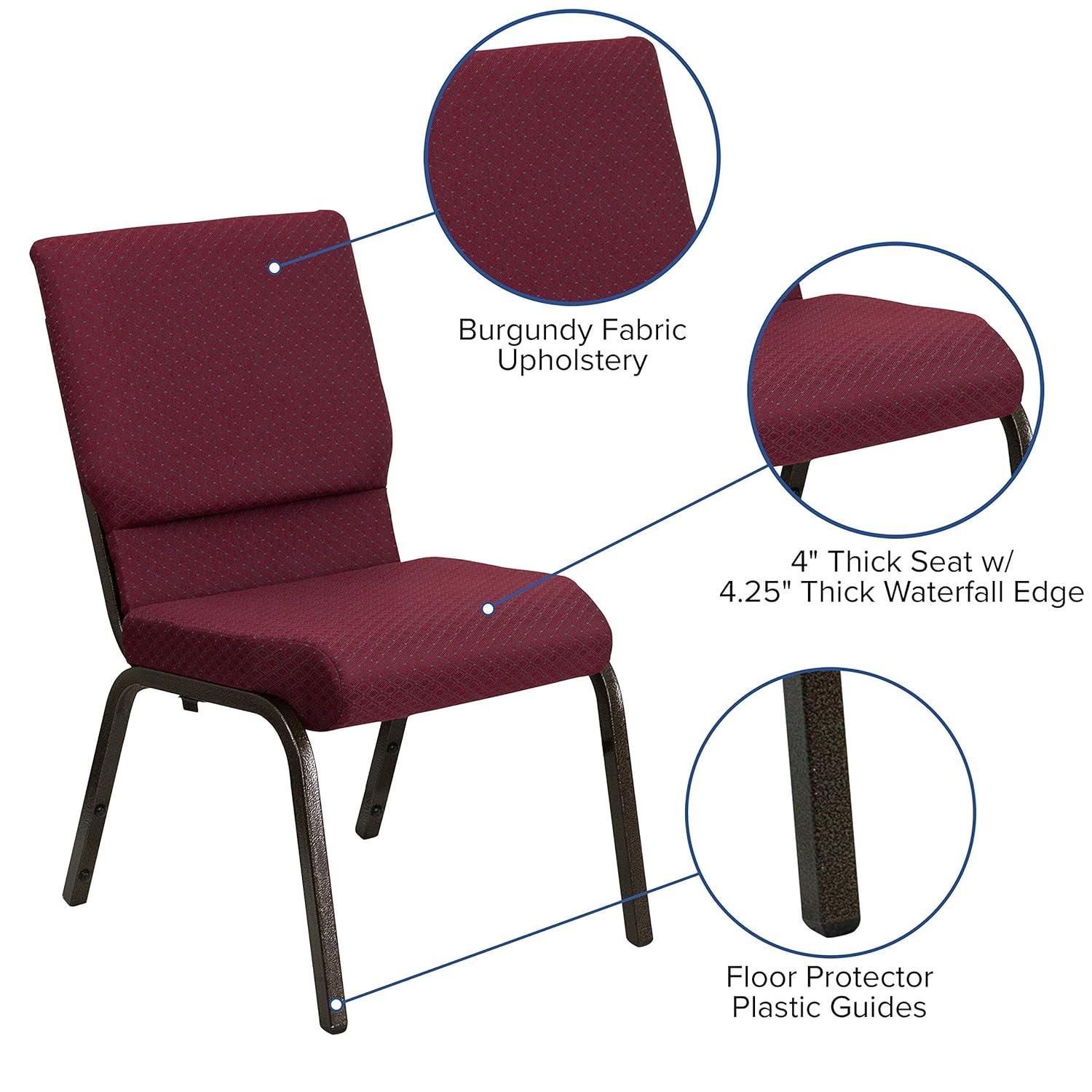 Flash Furniture Rayleigh Stackable Faux Leather Seat Waiting Room Chair with Metal Frame