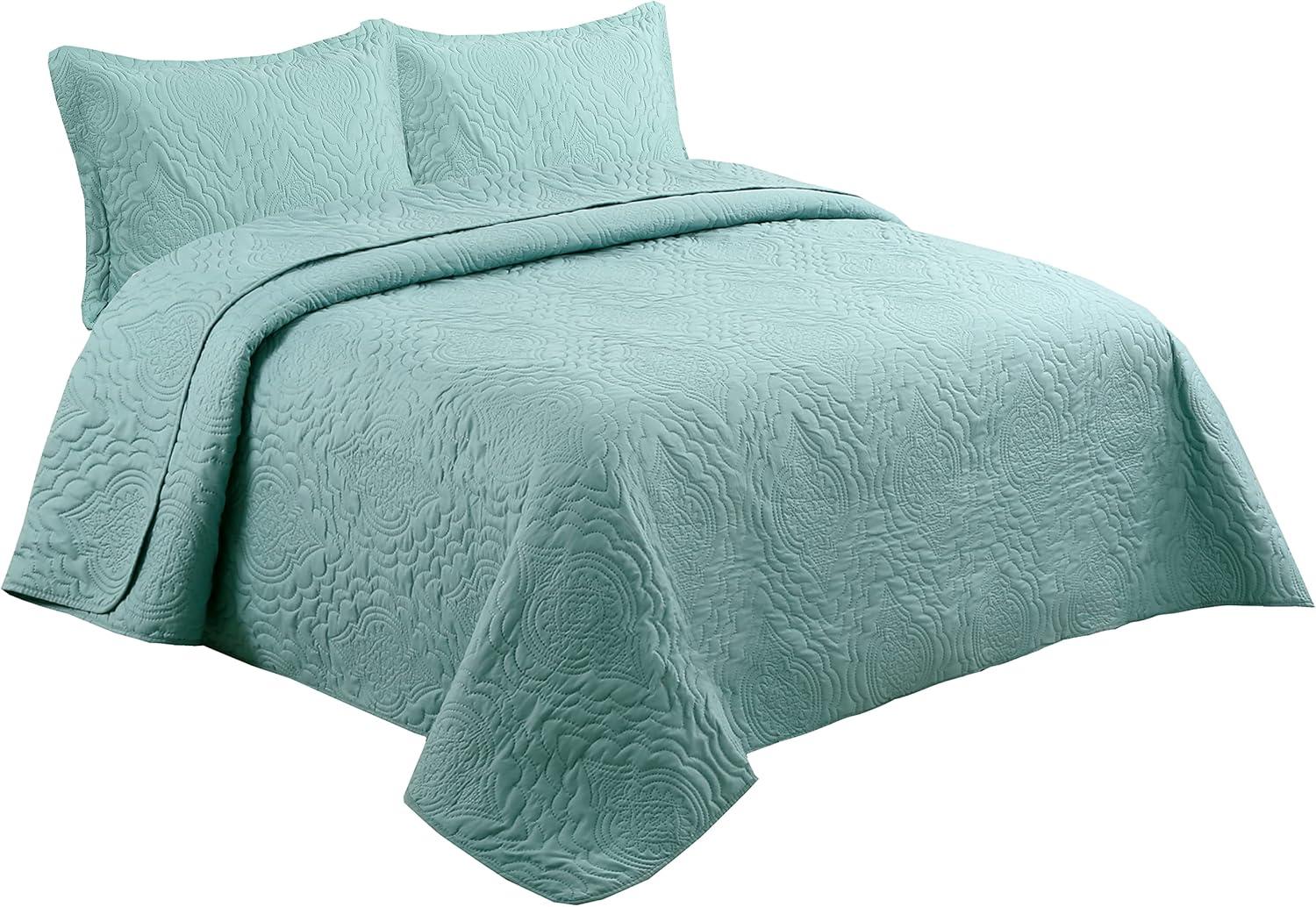 Green Reversible Microfiber Full Bedspread Set