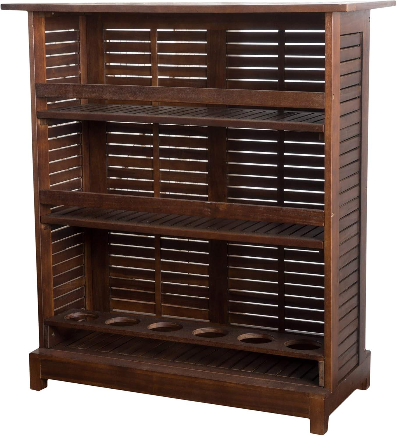 Christopher Knight Home Riviera Acacia Non-FSC KD Wood Bar, Rich Mahagony, Dimensions: 39.40L x 16.50W x 43.30H