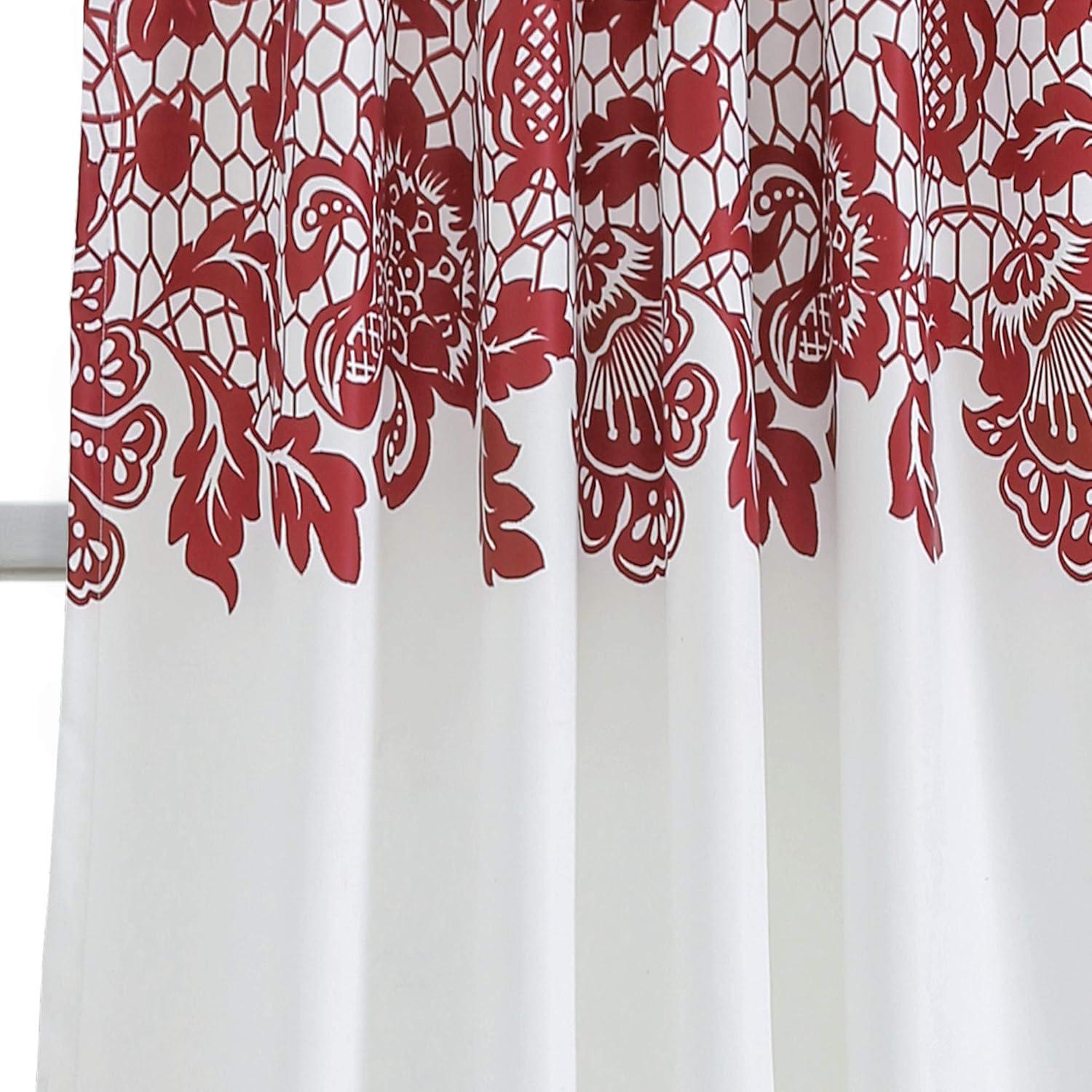 Estate Garden Print Polyester Room Darkening Curtain Pair (Set of 2)