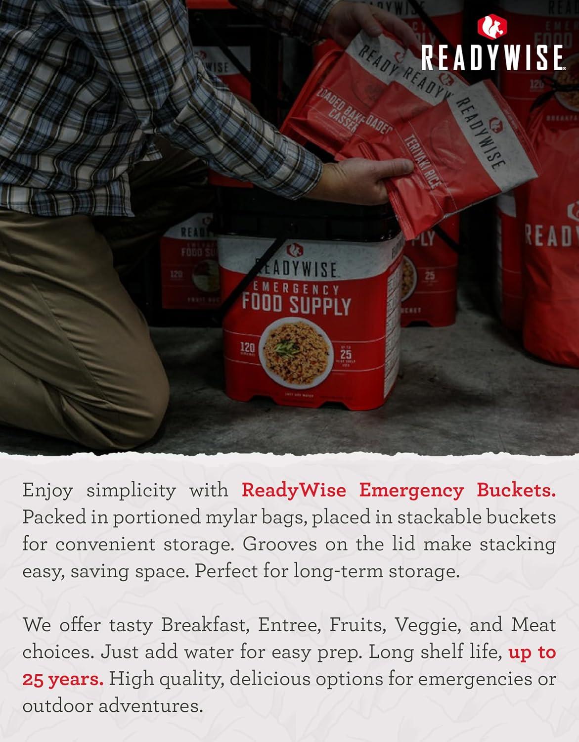 ReadyWise RW10-014 9.75 x 11.75 x 14.75 in. 14 Day Emergency Food Bucket