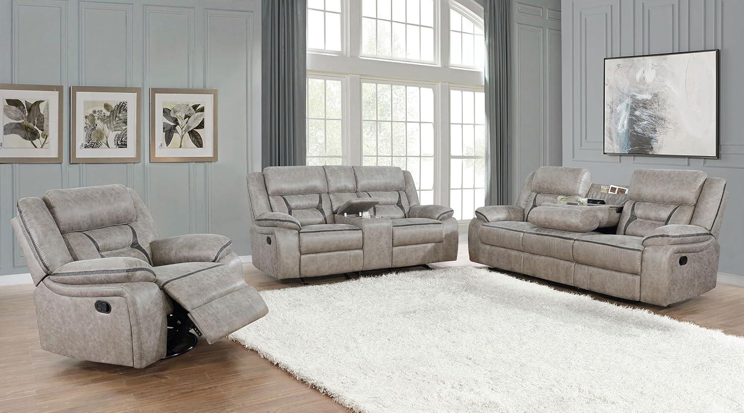 Taupe Faux Leather Swivel Recliner with Lift