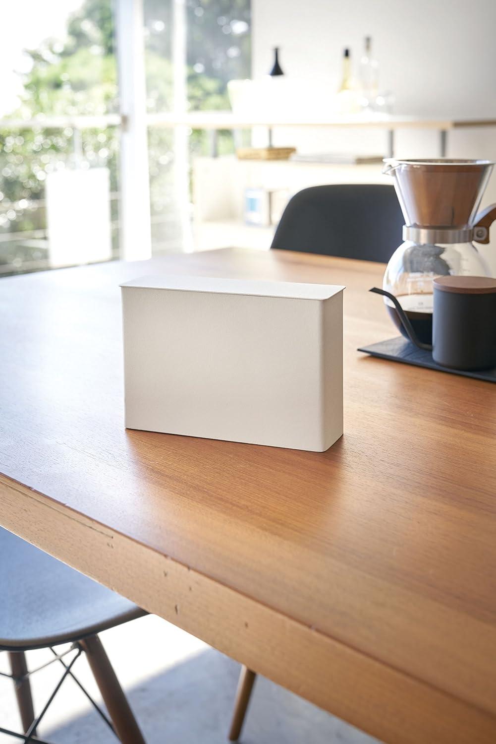 Yamazaki Home Yamazaki Home 02 Coffee Filter Case - Kitchen Storage Holder Container, Steel, Lid