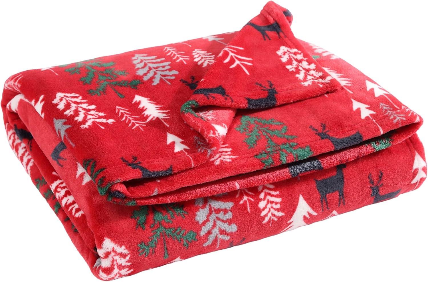 50"x60" Dear Woods Reversible Throw Blanket Red - Eddie Bauer