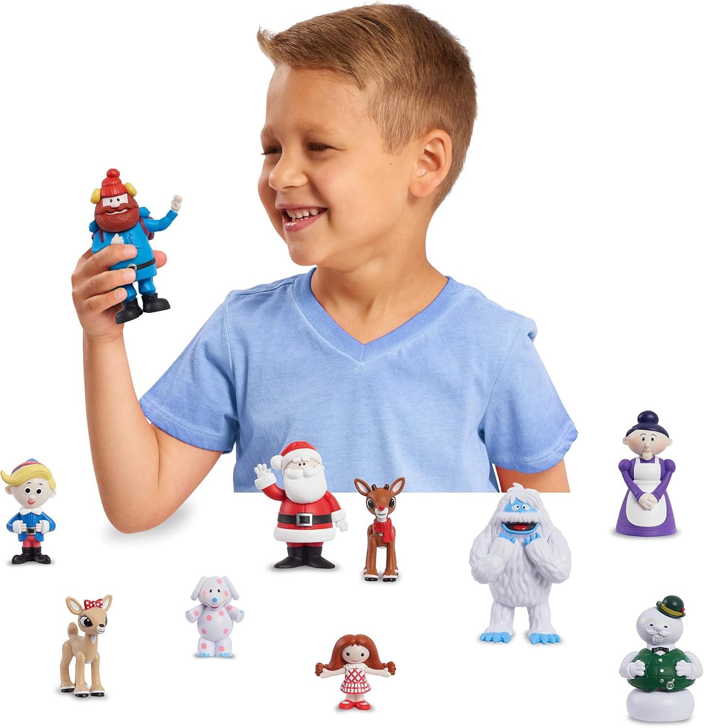 Rudolph the Red-Nosed Reindeer® Figure Set, 10-Piece Figure Set, Kids Toys for Ages 3 up