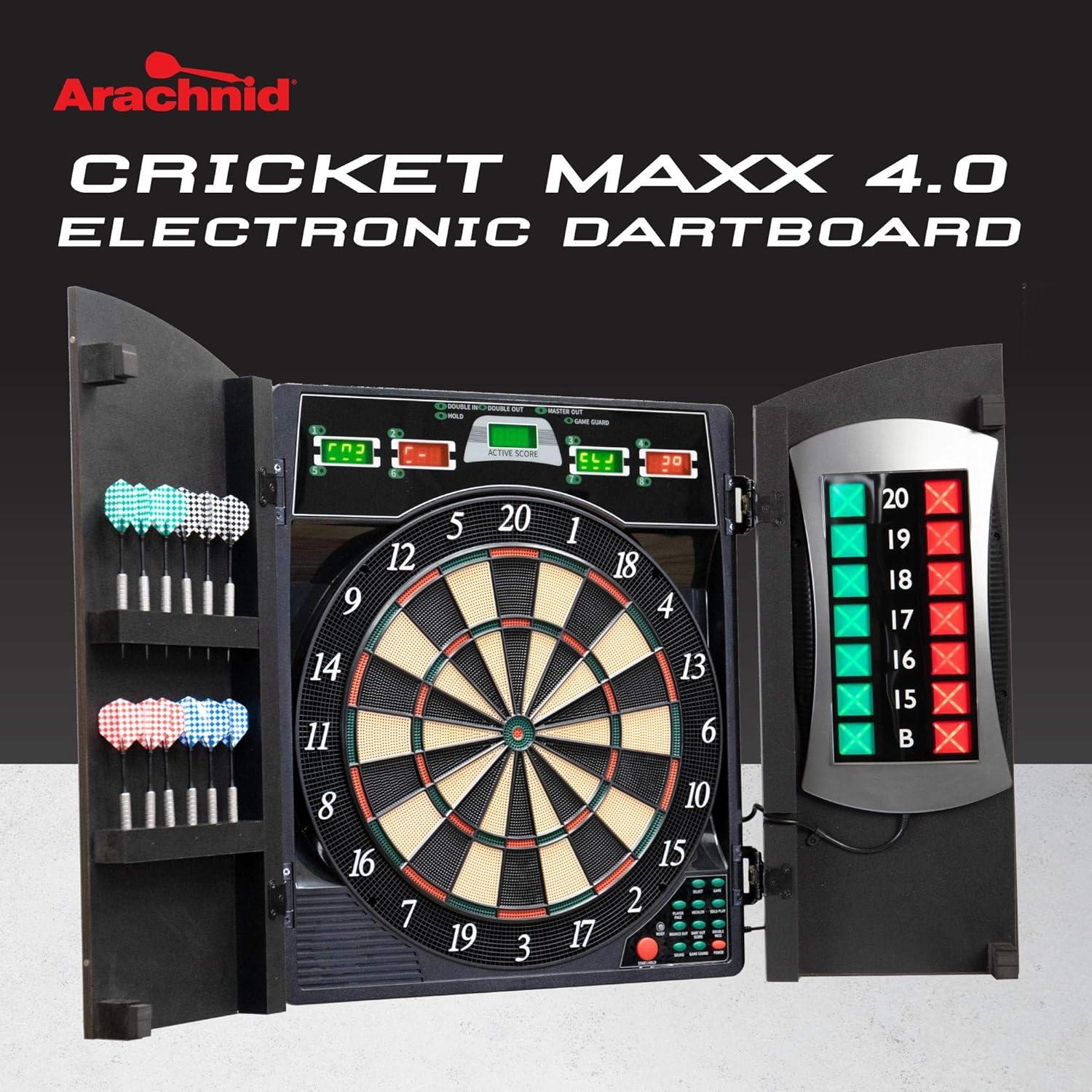 Arachnid Cricket Maxx 1.0 Electronic Dartboard Cabinet Set