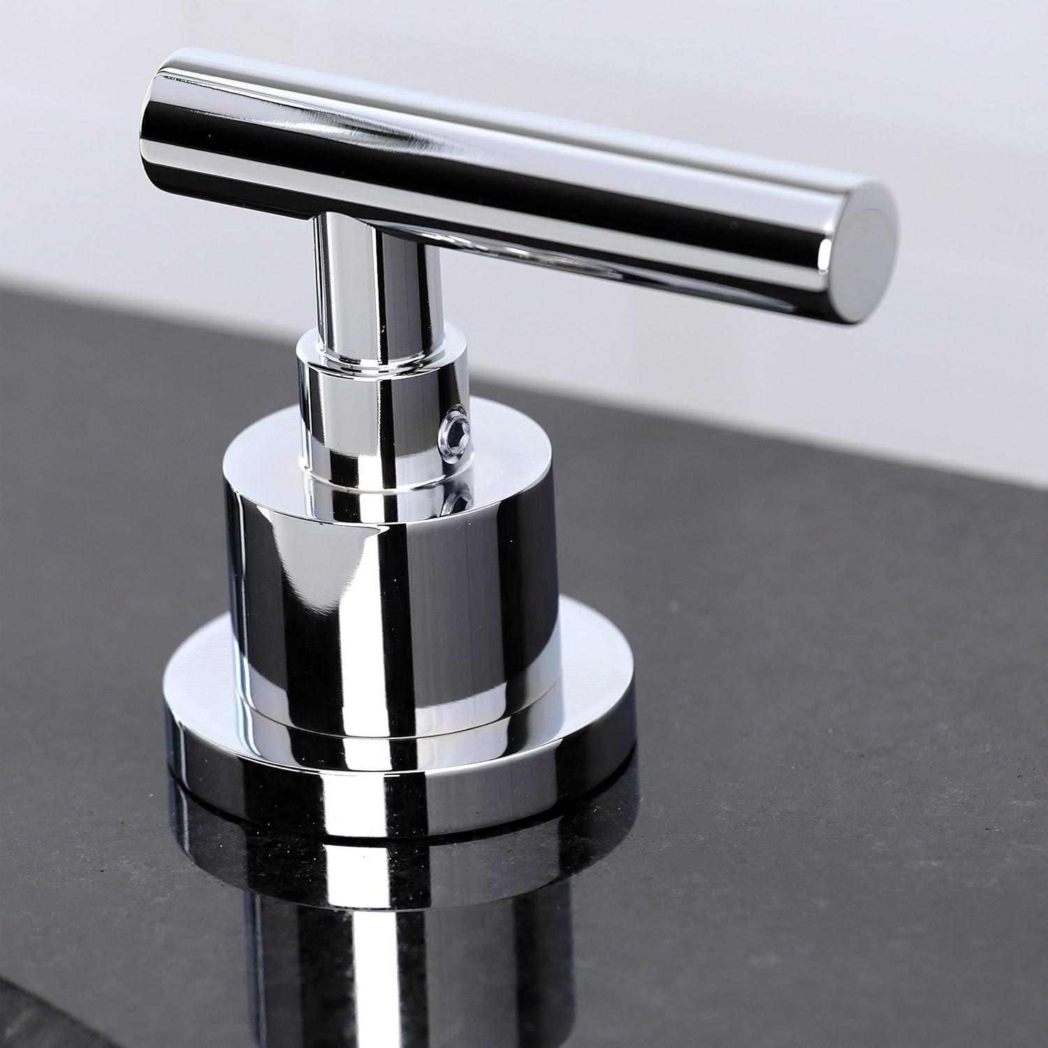 Kingston Brass Manhattan Two-Handle 3-Hole Deck Mount Widespread Bathroom Faucet with Brass Pop-Up Drain