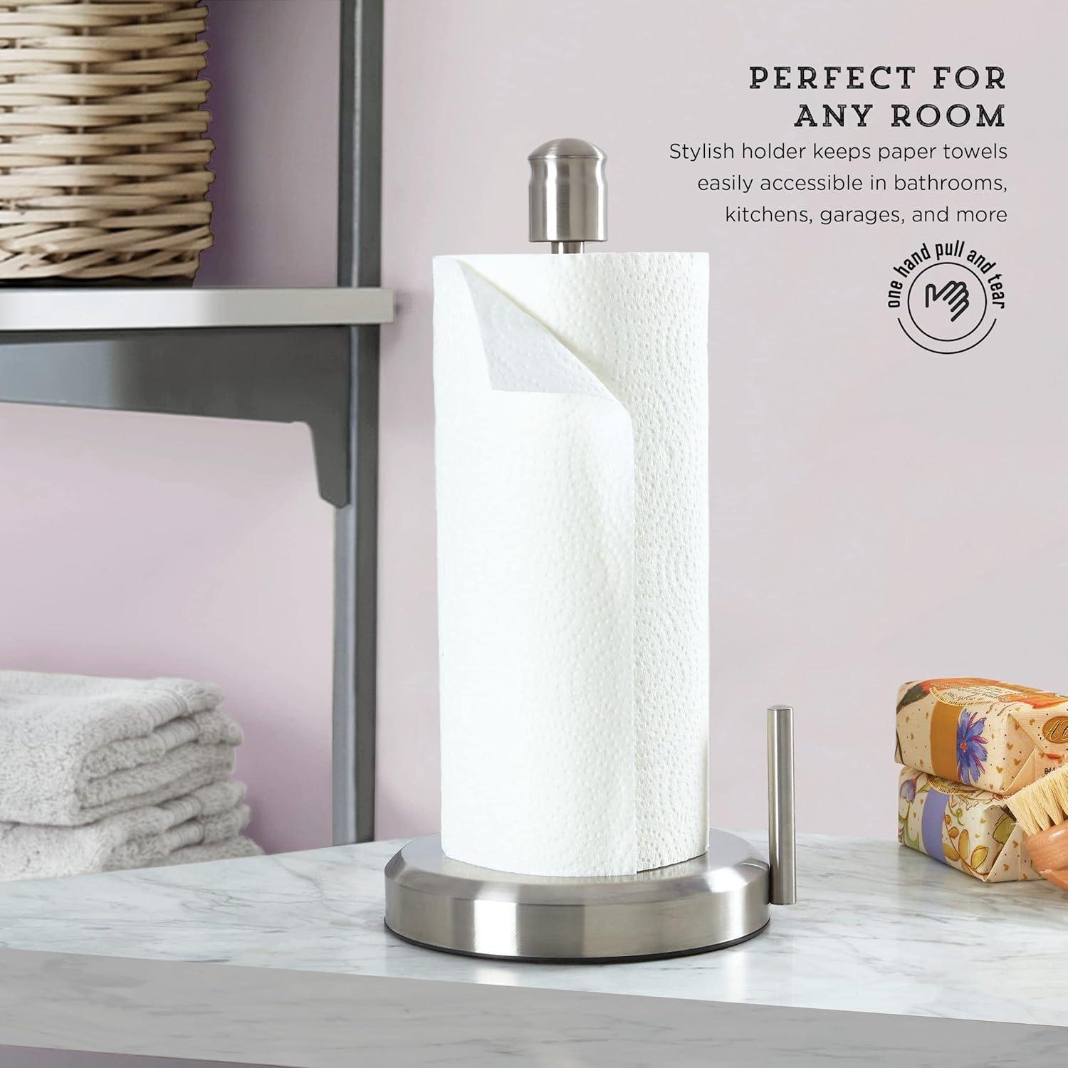 Kamenstein Stainless Steel Freestanding Paper Towel Holder 14 in. H x 7.17 in. W x 7.17 in. L