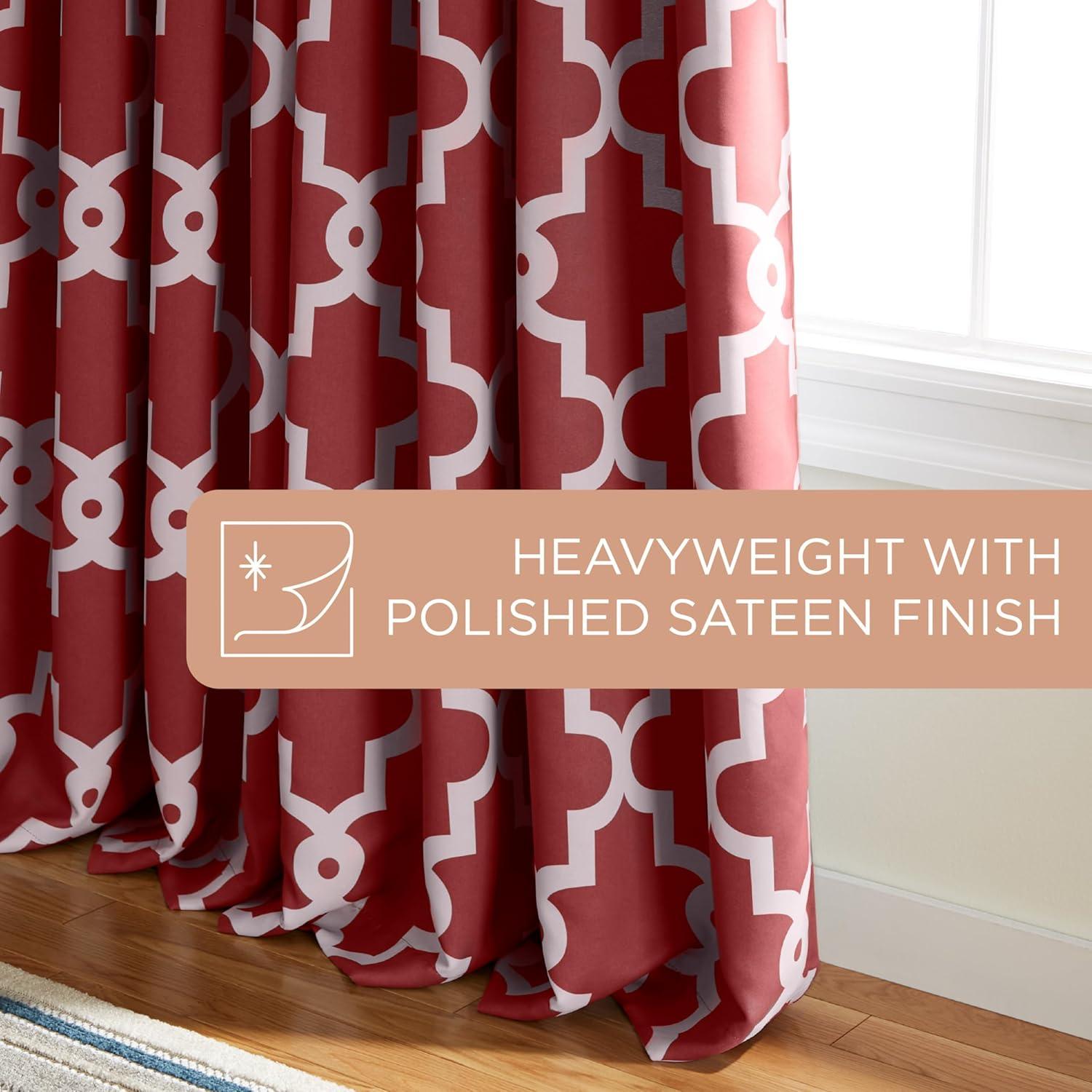 Exclusive Home Ironwork Contemporary Geometric Grommet Room Darkening Curtain Panel, 52" x 84"