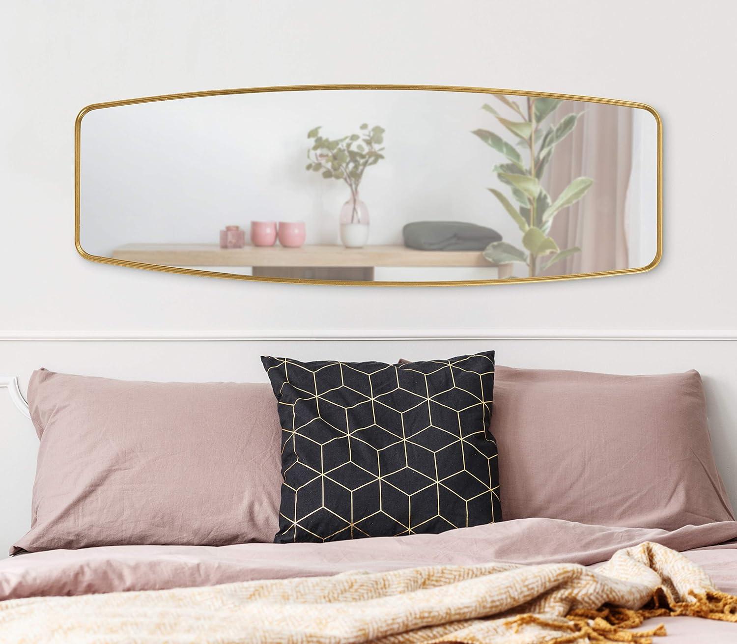 Kate & Laurel All Things Decor 18" x 48" Caskill Full Length Wall Mirror Gold : Modern Rectangle, MDF Frame, No Assembly Required