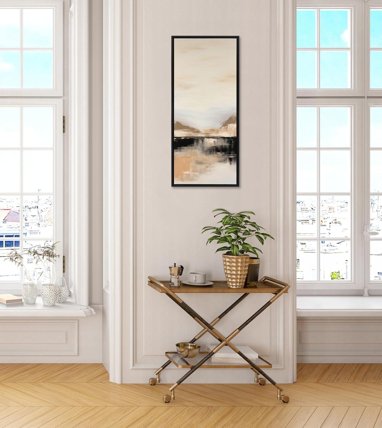 Kate & Laurel All Things Decor 18"x40" Sylvie Peaceful Landscape II Framed Canvas by Amy Lighthall Black