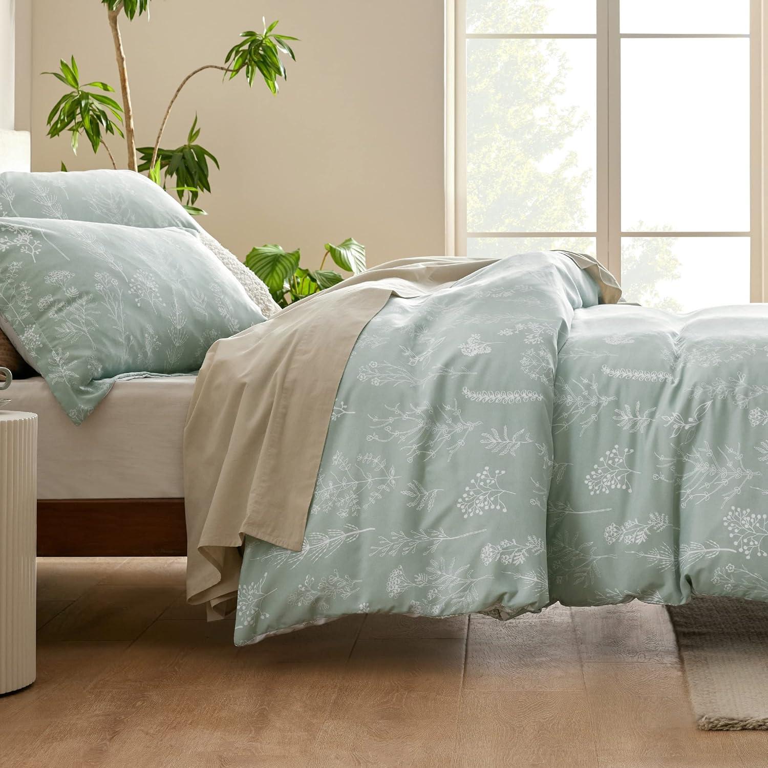 Sage Green Reversible Queen Down Alternative Comforter Set