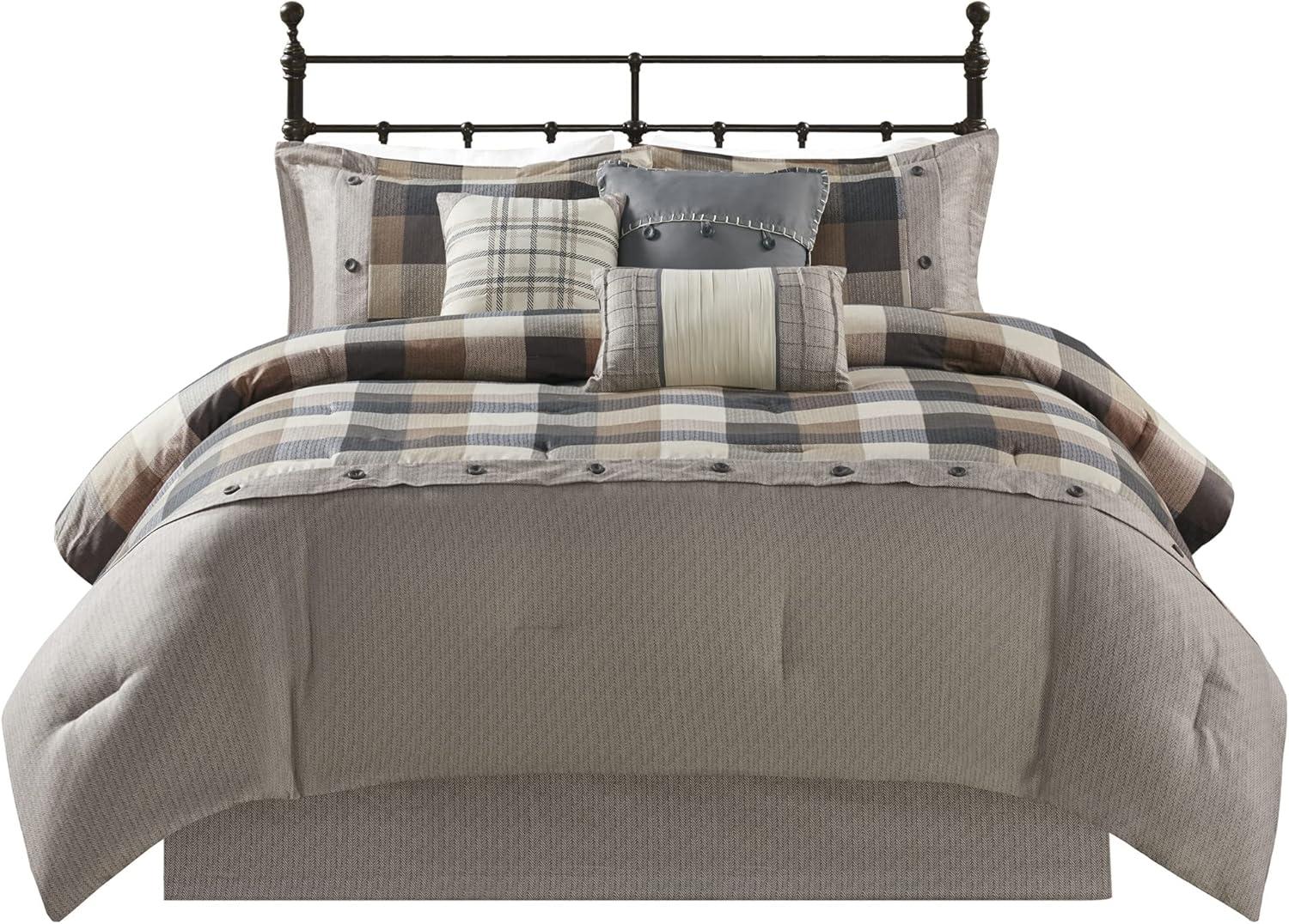 Ridge 7 Piece Herringbone Comforter Set