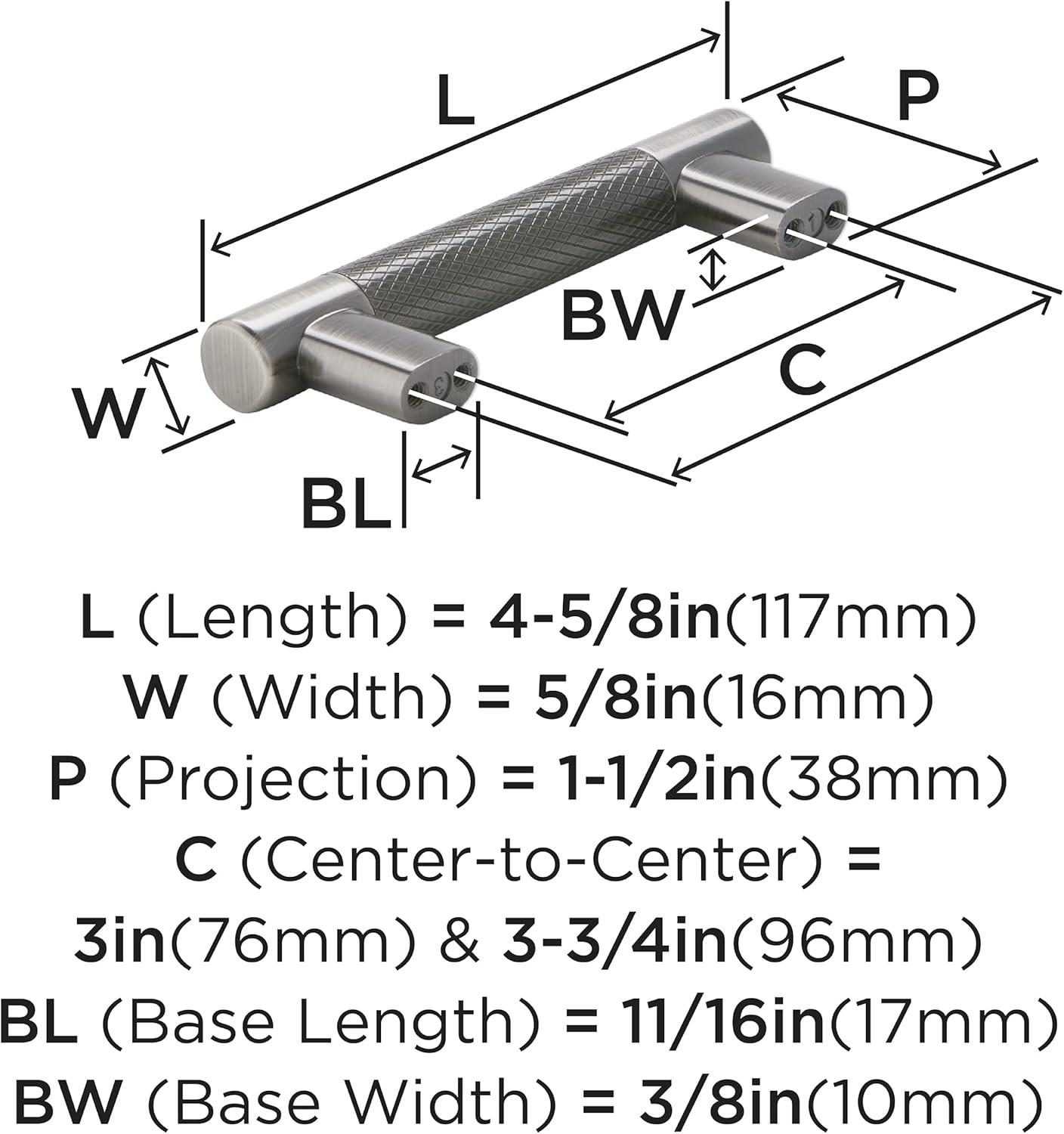 3" Center Bar Pull