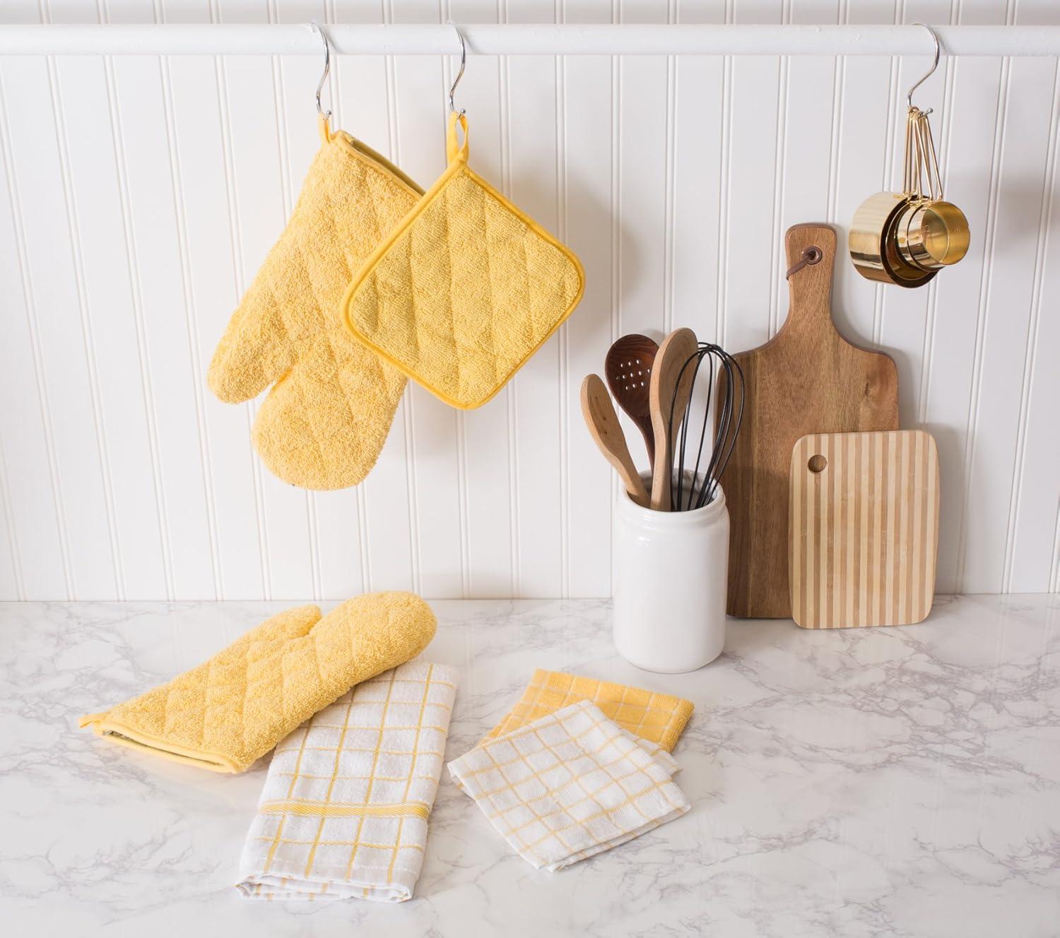 3Pcs 100% Cotton Basic Terry Collection Quilted，Pot Holder for Cooking and Baking, 7 x 7 inch