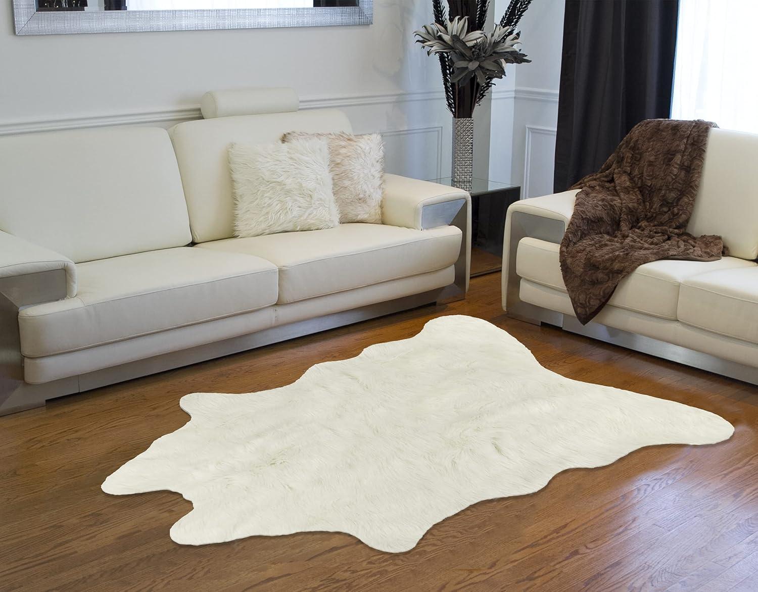 Luxe Classic Faux Hide Rug | Off-white | 5.25'x7.5'