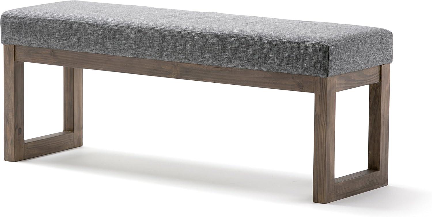 Milltown Tweed Style Fabric Upholstered Bench