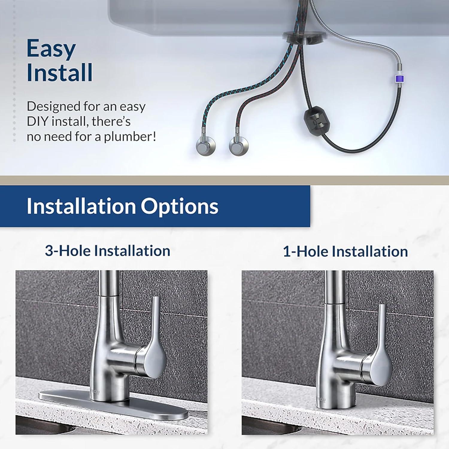 Classic Series Single-Handle Standard Kitchen Faucet in Brushed Nickel