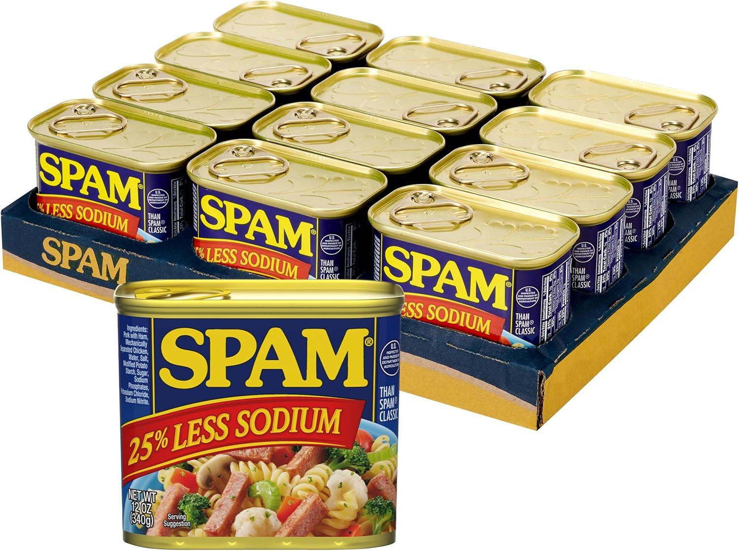 SPAM Less Sodium 12 Oz Canned Meat Pack