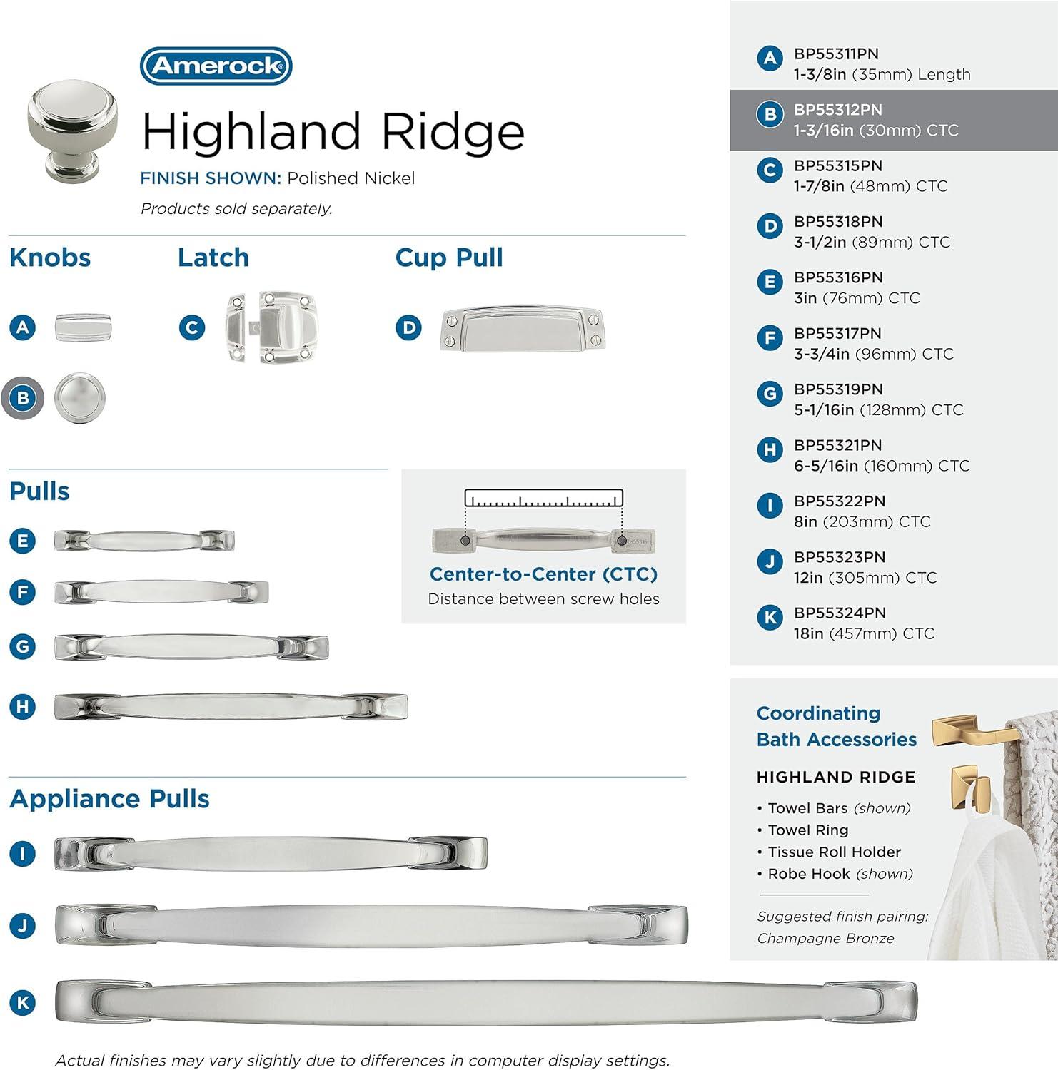 Amerock Highland Ridge Cabinet or Furniture Knob