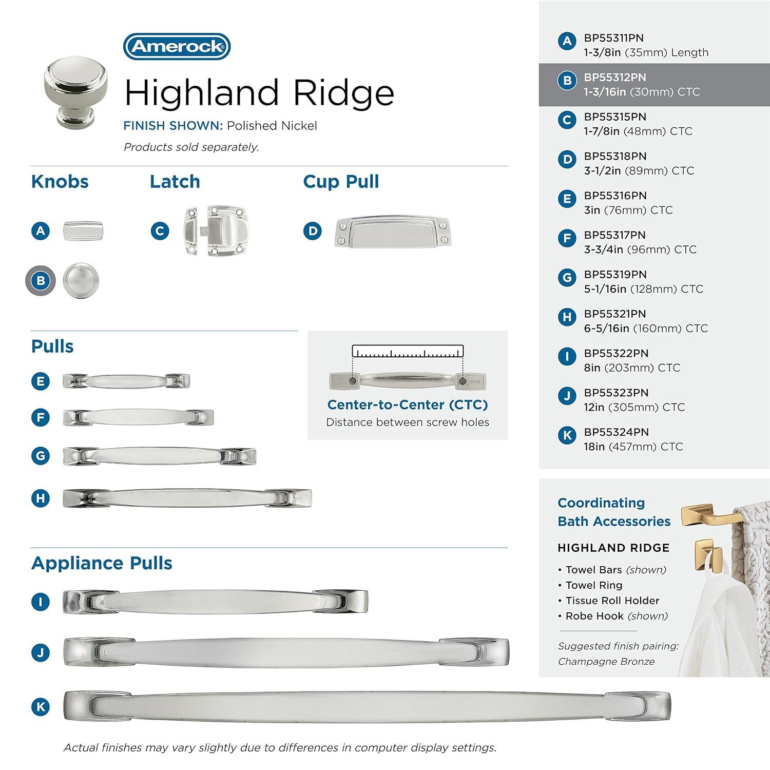 Highland Ridge 1 3/16" Diameter Mushroom Knob