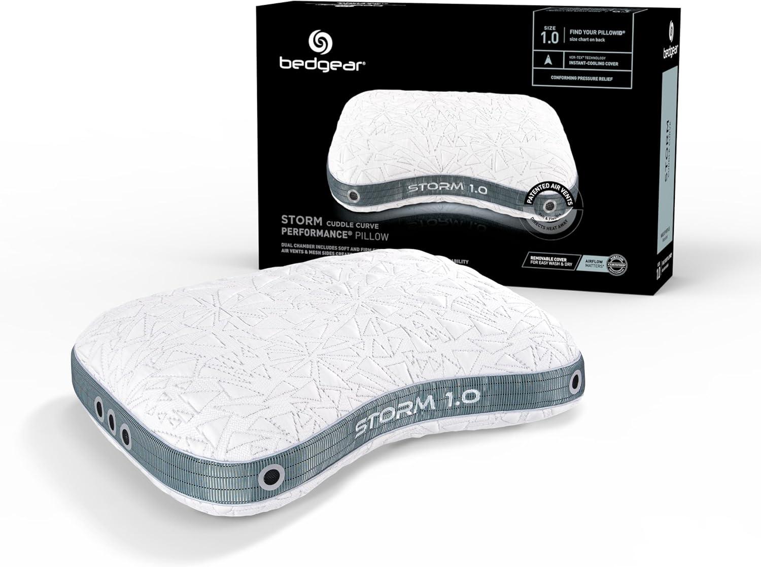 Bedgear Bedgear Storm Cuddle Curve Performance Cooling Pillow for Side Sleepers- Medium Firmness