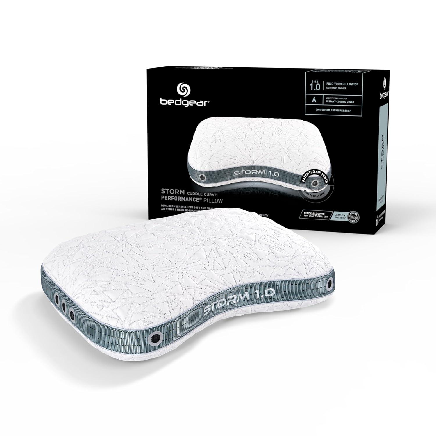 Bedgear Bedgear Storm Cuddle Curve Performance Cooling Pillow for Side Sleepers- Medium Firmness