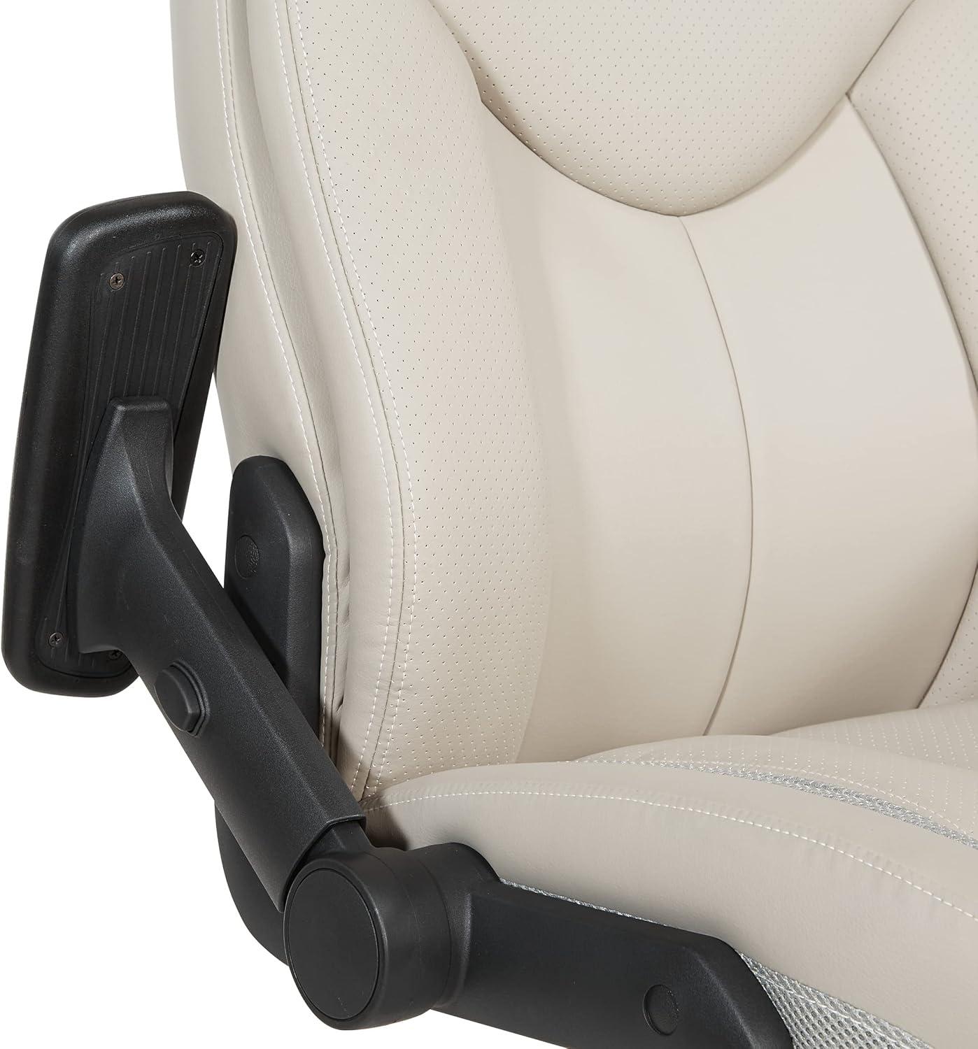 Executive High Back Taupe Gray Bonded Leather Office Chair