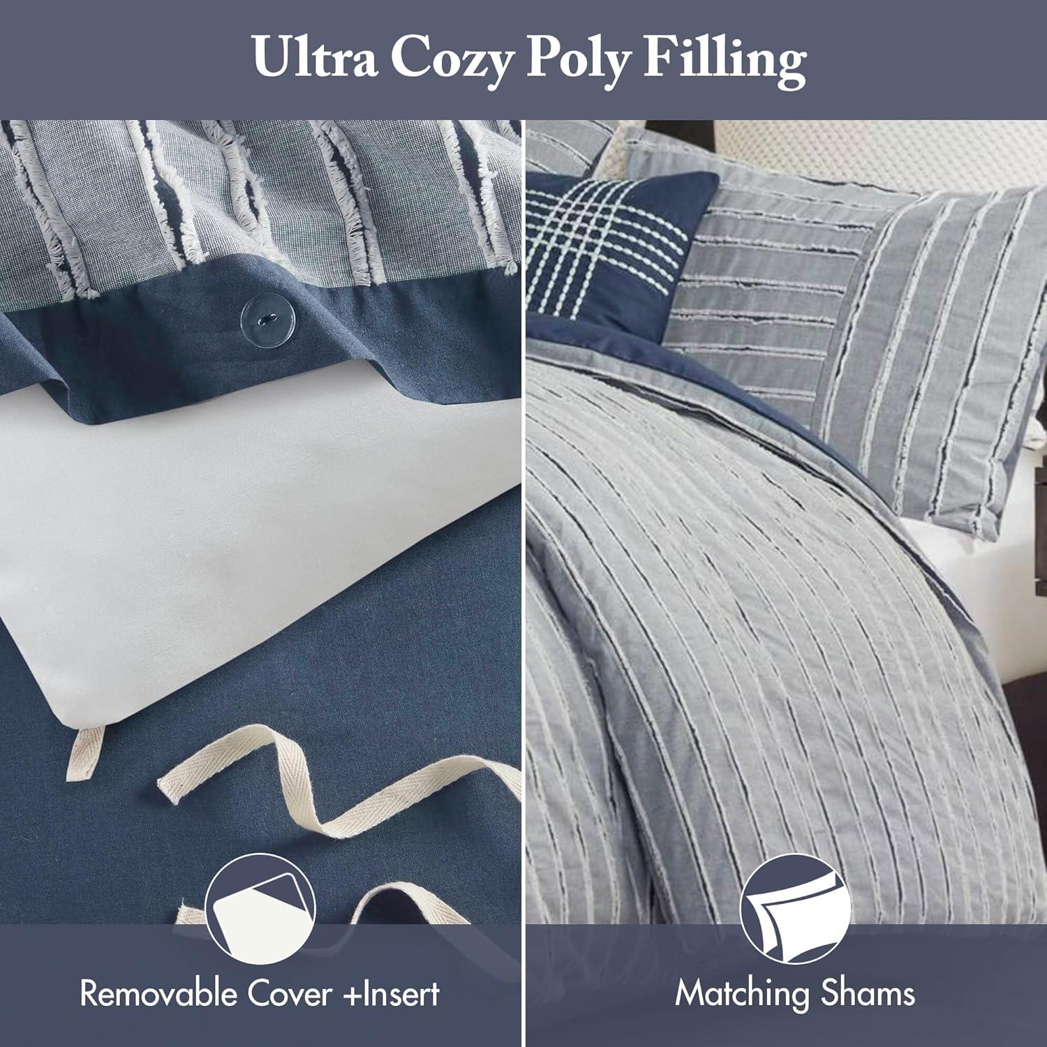 Madison Park Signature Madison Park Signature Essence Oversized Cotton Clipped Jacquard Comforter Set