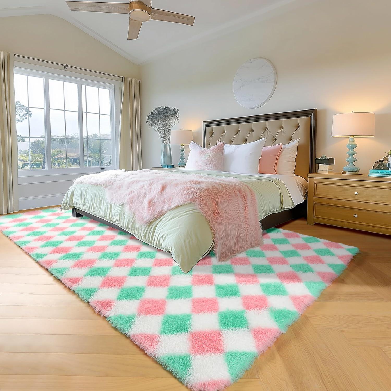 Luxe Weavers Checkered Black and White Geometric 8x10 Indoor Area Rug