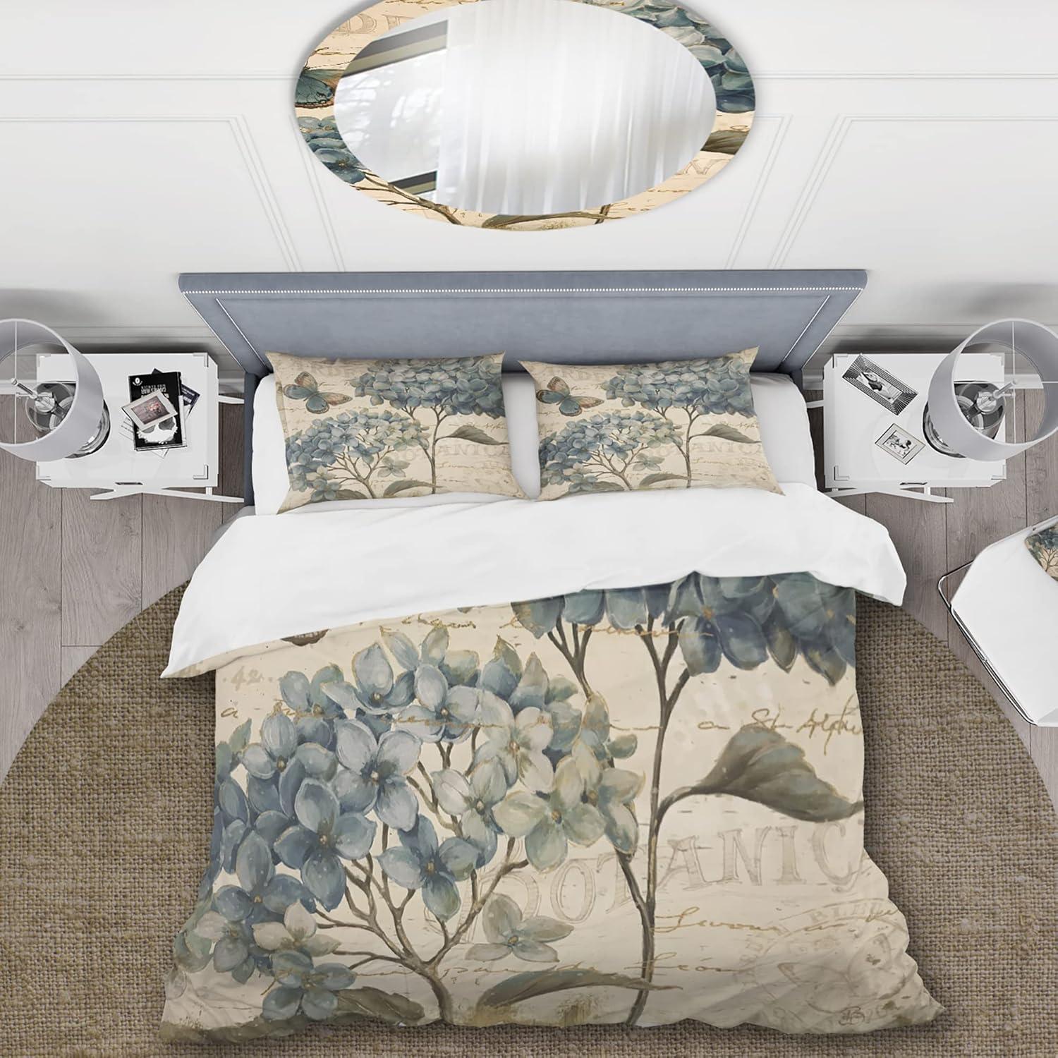 Designart 'butterfly Blue Garden II' Cottage Duvet Cover Set