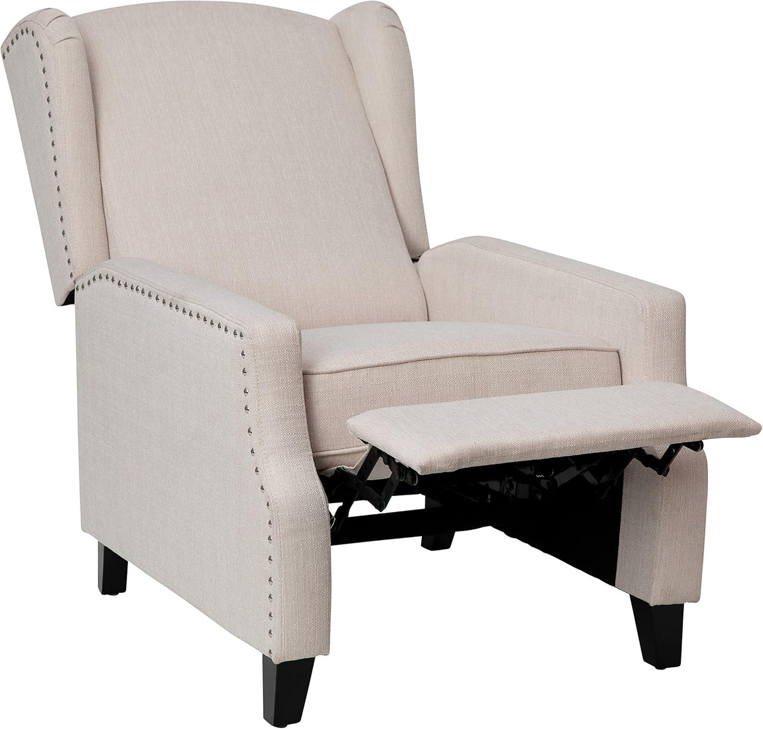 Fulton Push Back Wing Back Pocket Spring Recliner with Side Accent Nail Trim