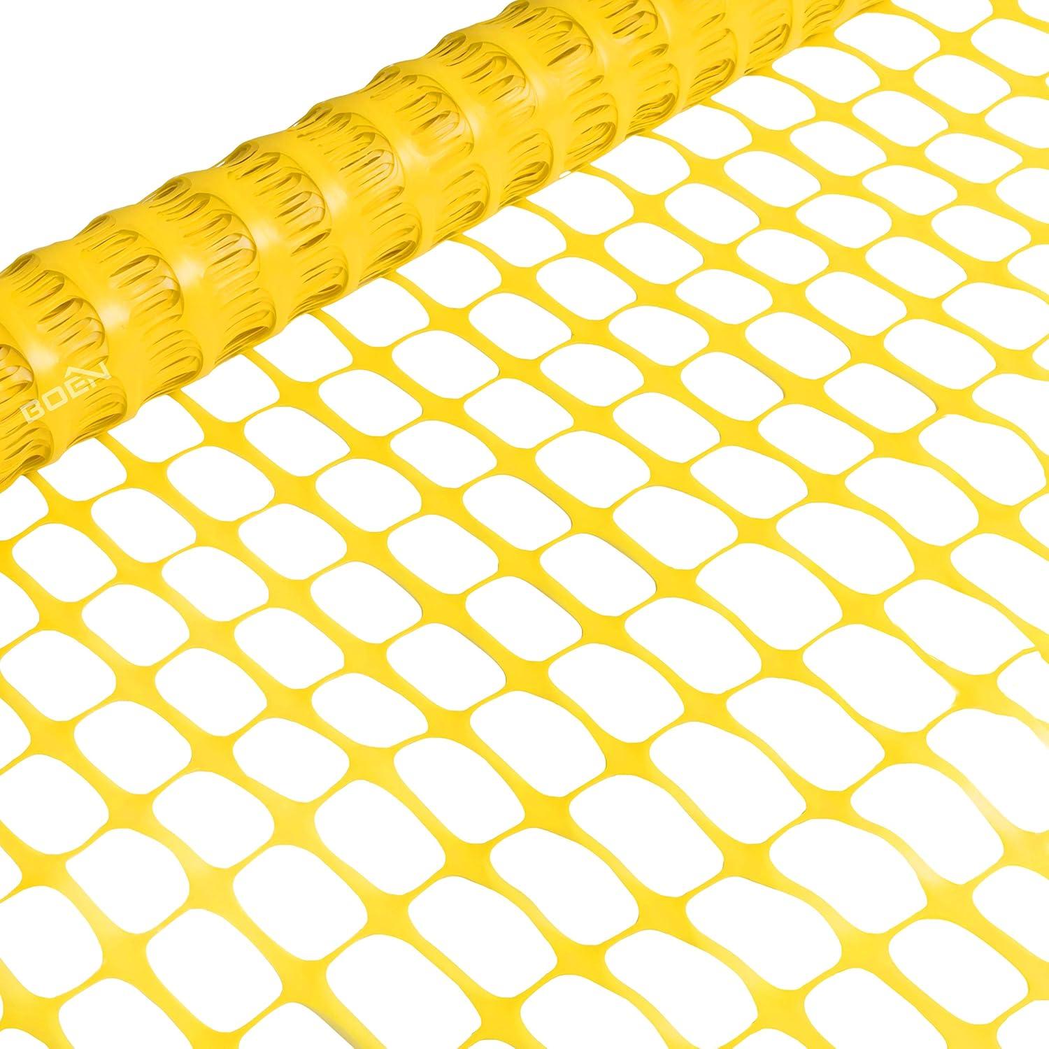 Boen 4' x 100' Yellow Safety Snow Fence - O-Ring