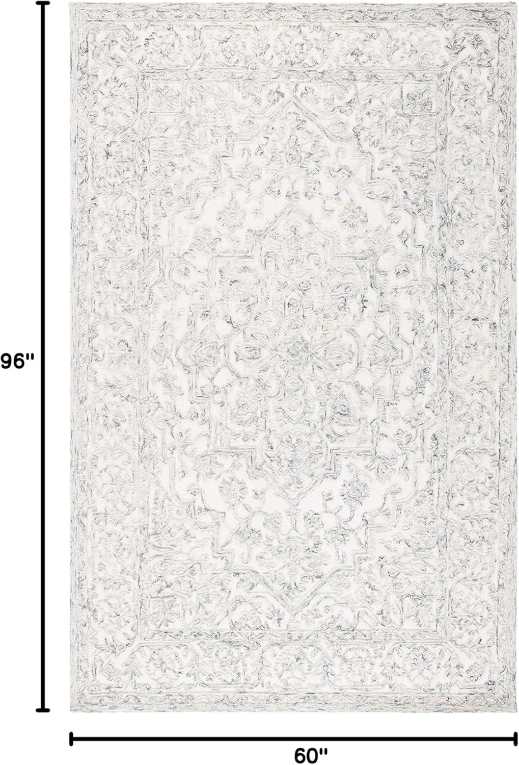 Trace TRC302 Hand Tufted Area Rug - Ivory/Blue - 5'x8' - Safavieh.