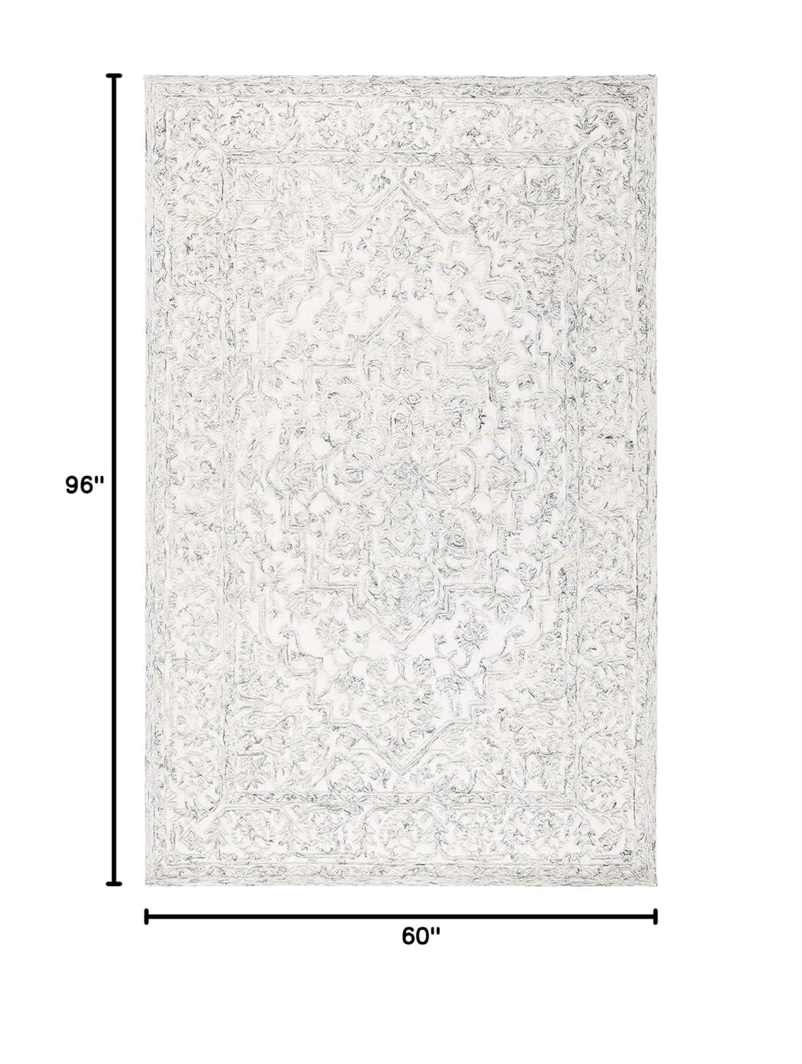 Trace TRC302 Hand Tufted Area Rug - Ivory/Blue - 5'x8' - Safavieh.