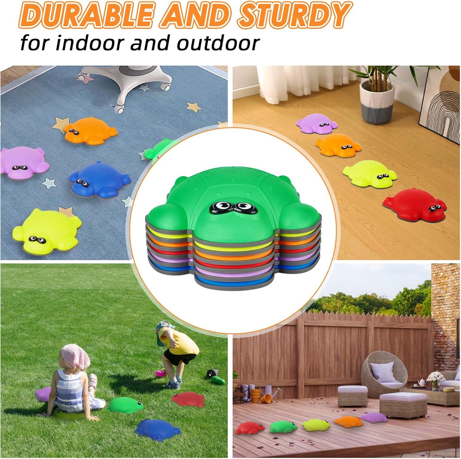 Stepping Stones for Kids, 6PCS Turtles Balance Stepping Stones for Toddlers 3-5, Sensory Stones Indoor Outdoor Play Toys, Obstacle Course Develop Balance and Coordination