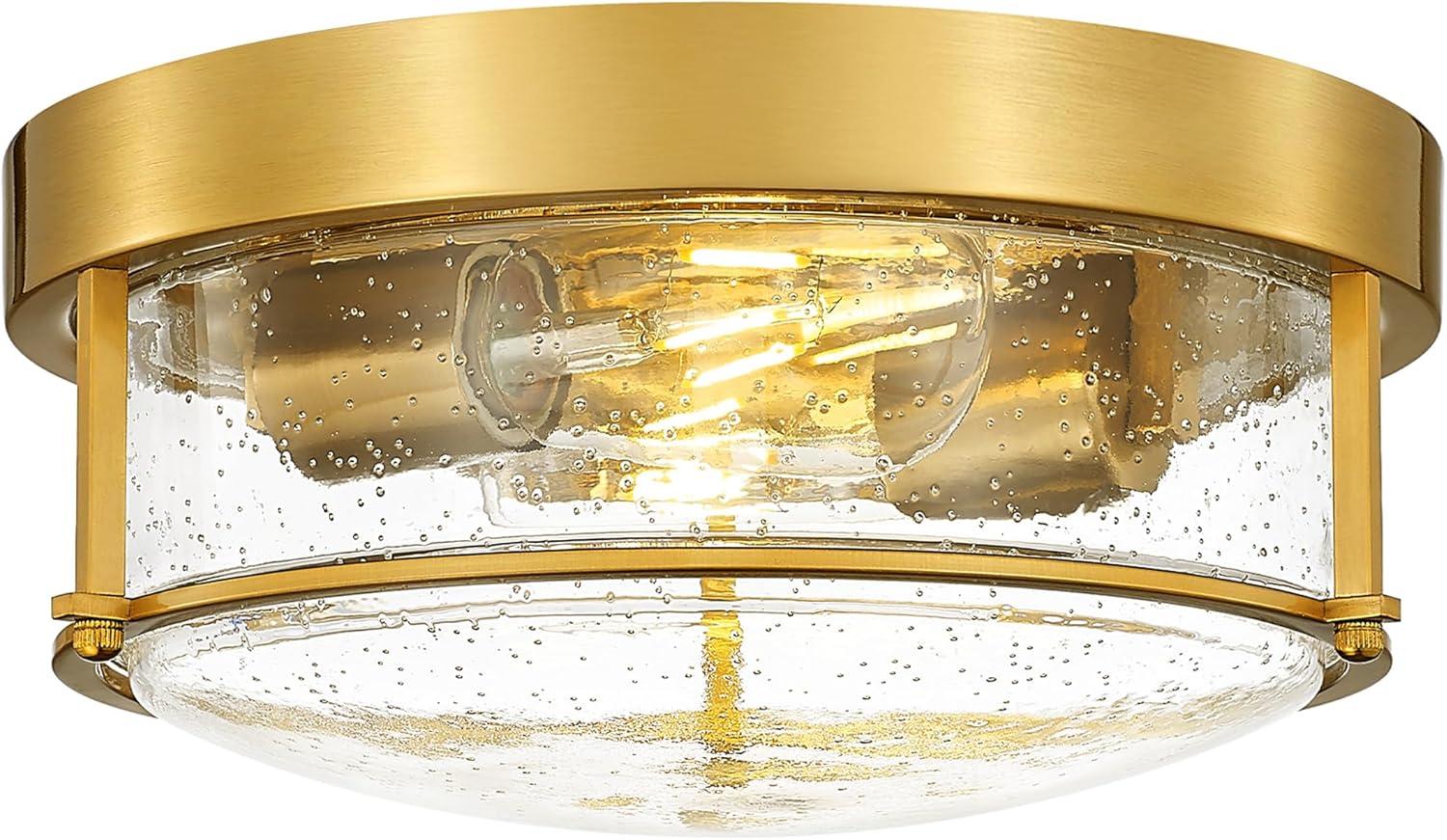 Flush Mount Ceiling Light Fixtures, 2-Light and Ceiling Mount for Farmhouse with Glass Lampshade