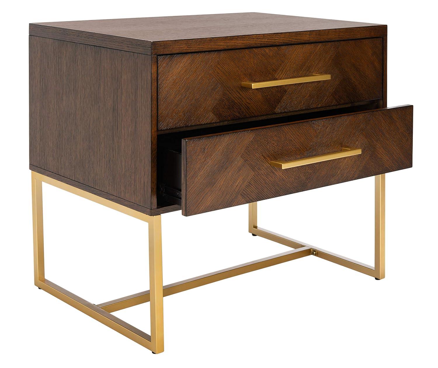 Estelle Nightstand - FOX6262 - Walnut - Safavieh Couture