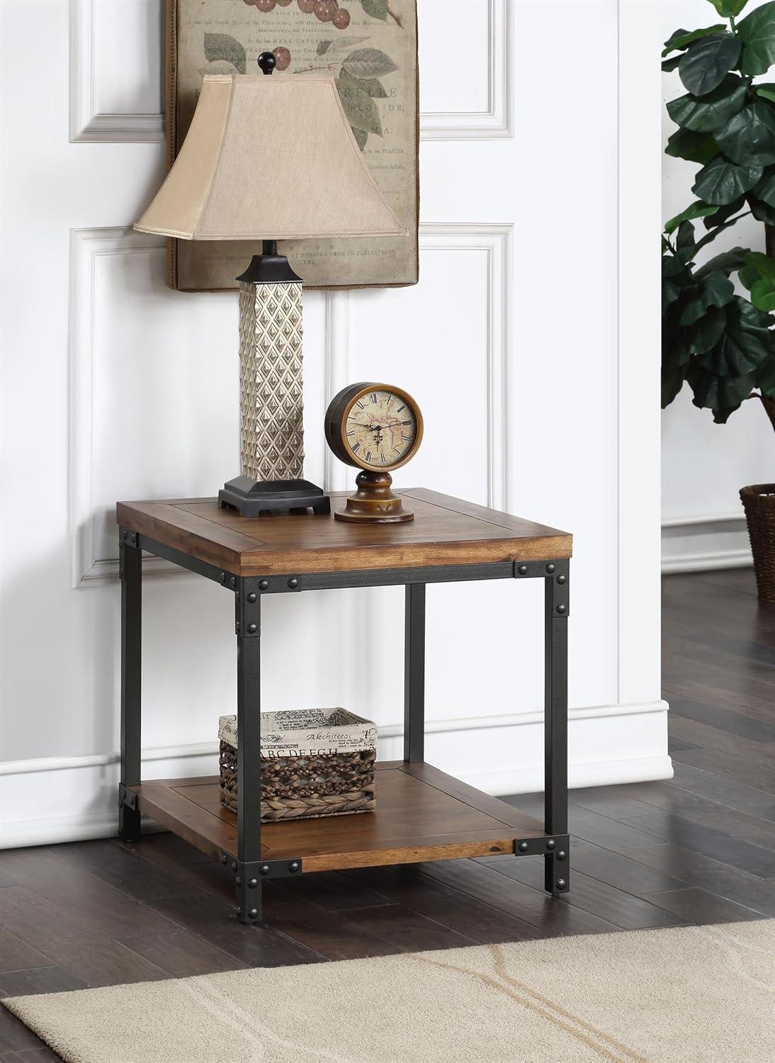 Steve Silver 23" Lantana End Table in Antique Brown Honey