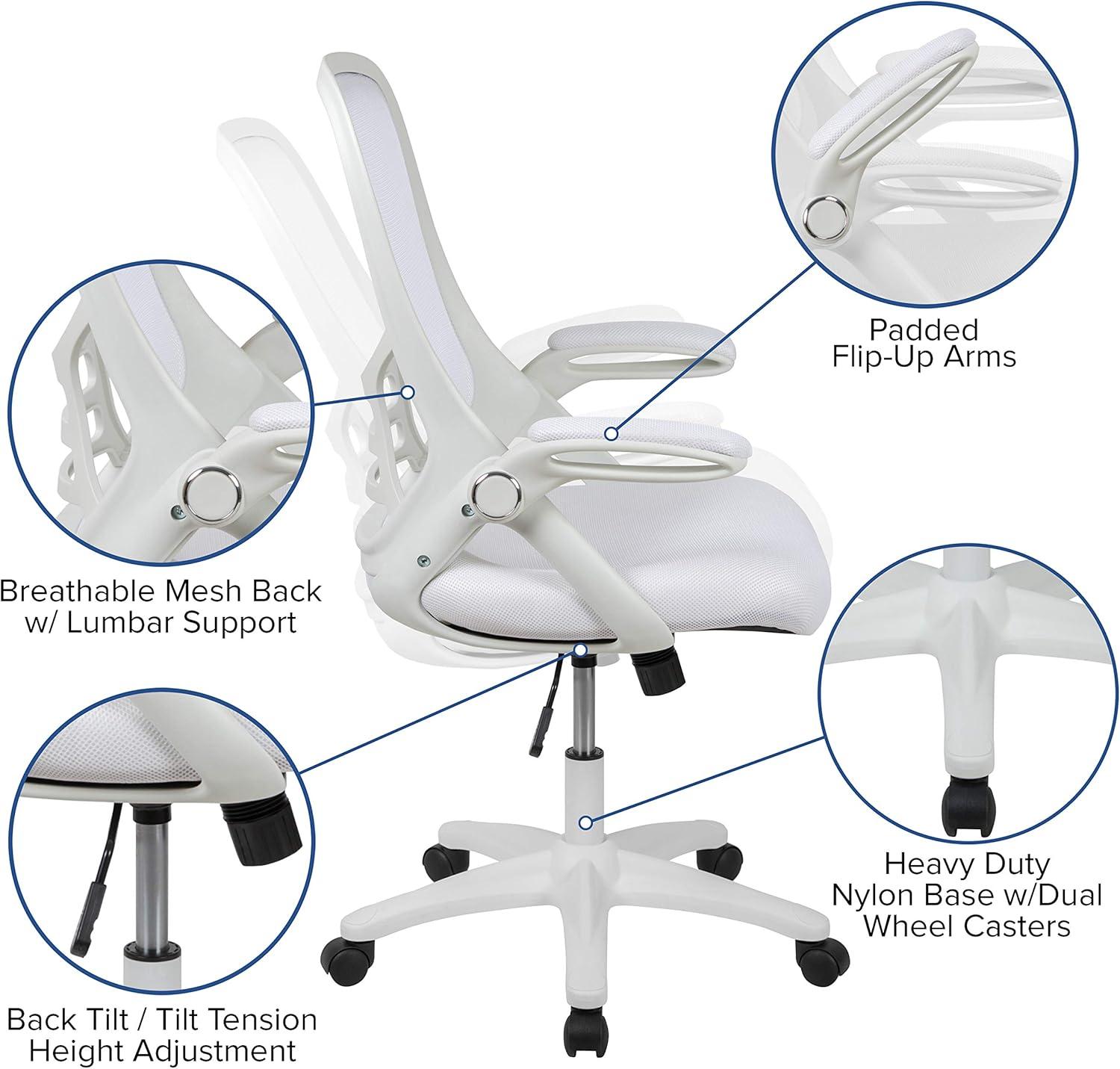 Flash Furniture High Back Mesh Ergonomic Swivel Office Chair with Flip-up Arms