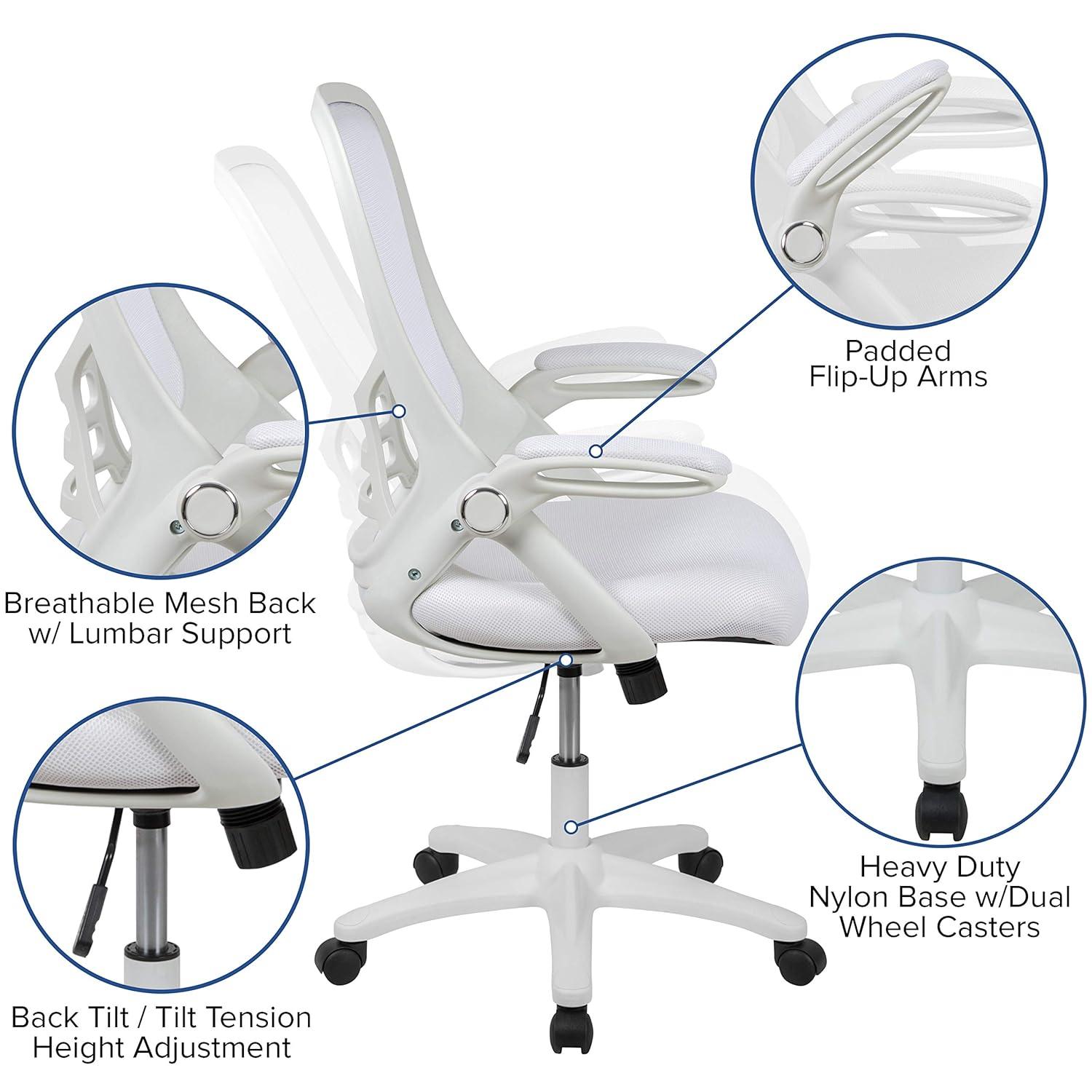 Flash Furniture Cappello High-Back Mesh Swivel Ergonomic Office Chair with Flip-Up Arms
