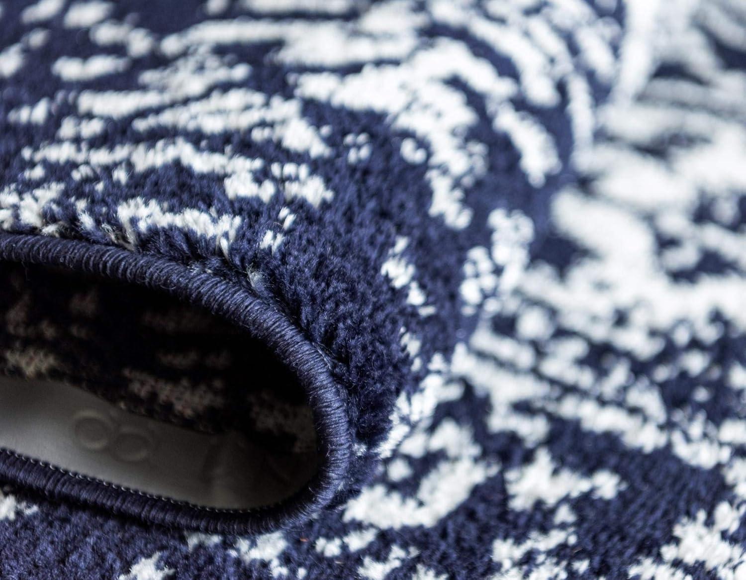 Unique Loom 5' 3 x 5' 3 Octagon Navy Blue Richmond Medallion Area Rug