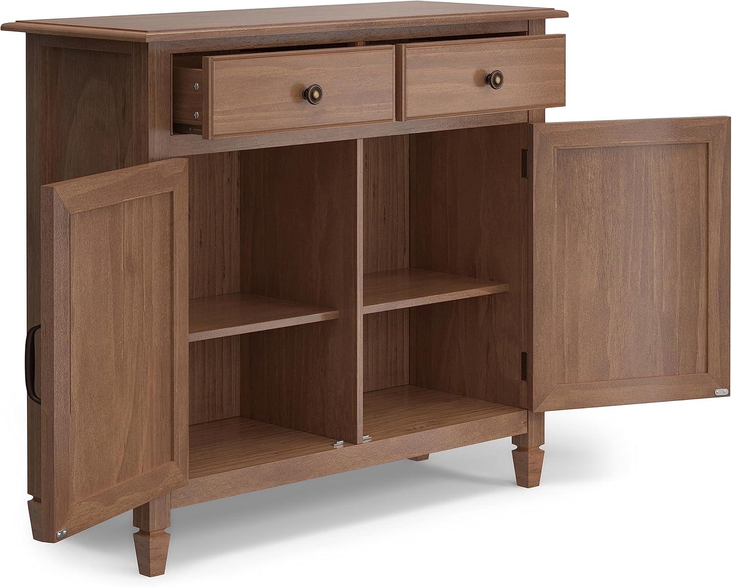 Simpli Home Connaught Solid Wood 2 - Door Accent Cabinet Entryway Storage Cabinet